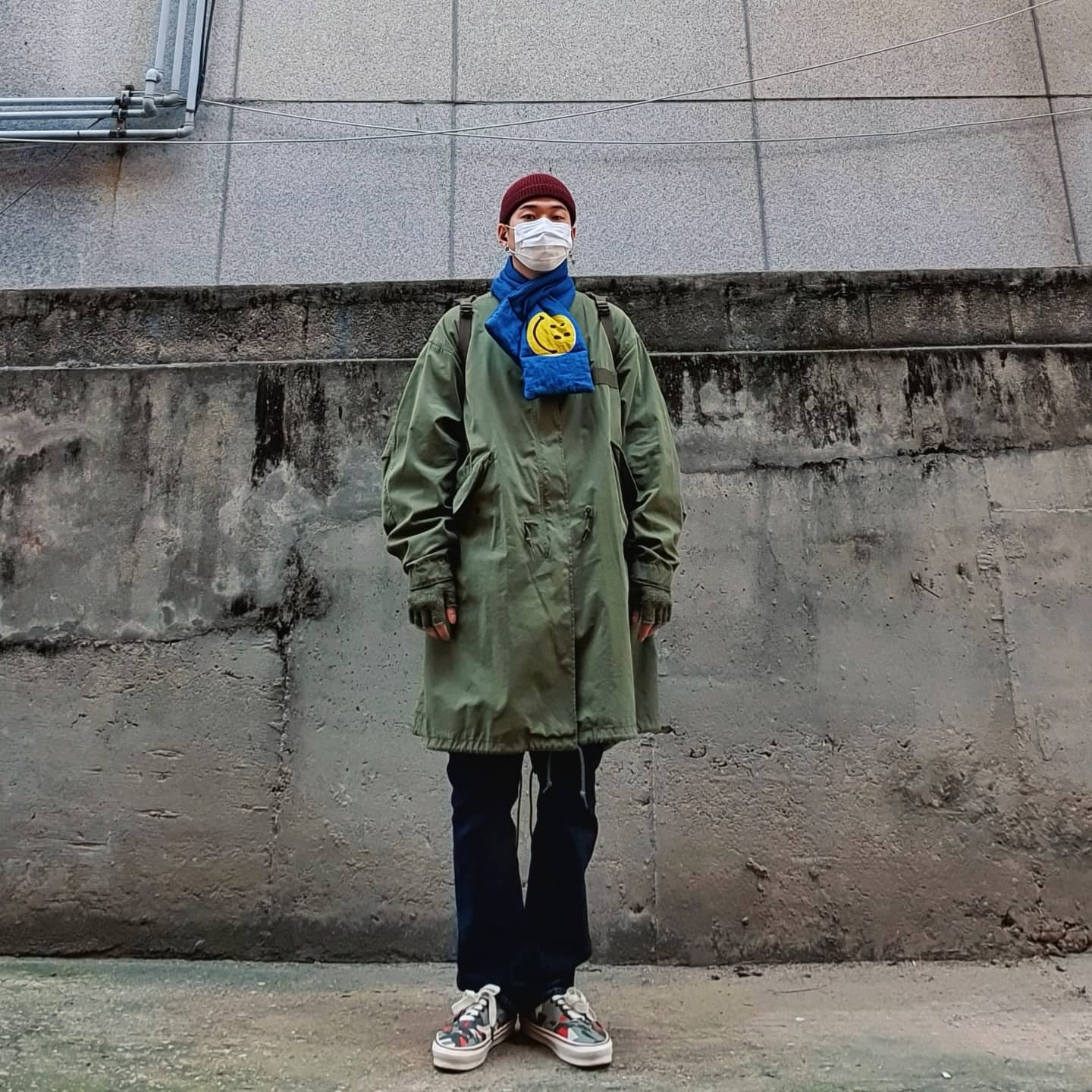 Vans Vault x Nigel Cabourn OG Authentic LX Army Green Camo 착용 스타일 - 1