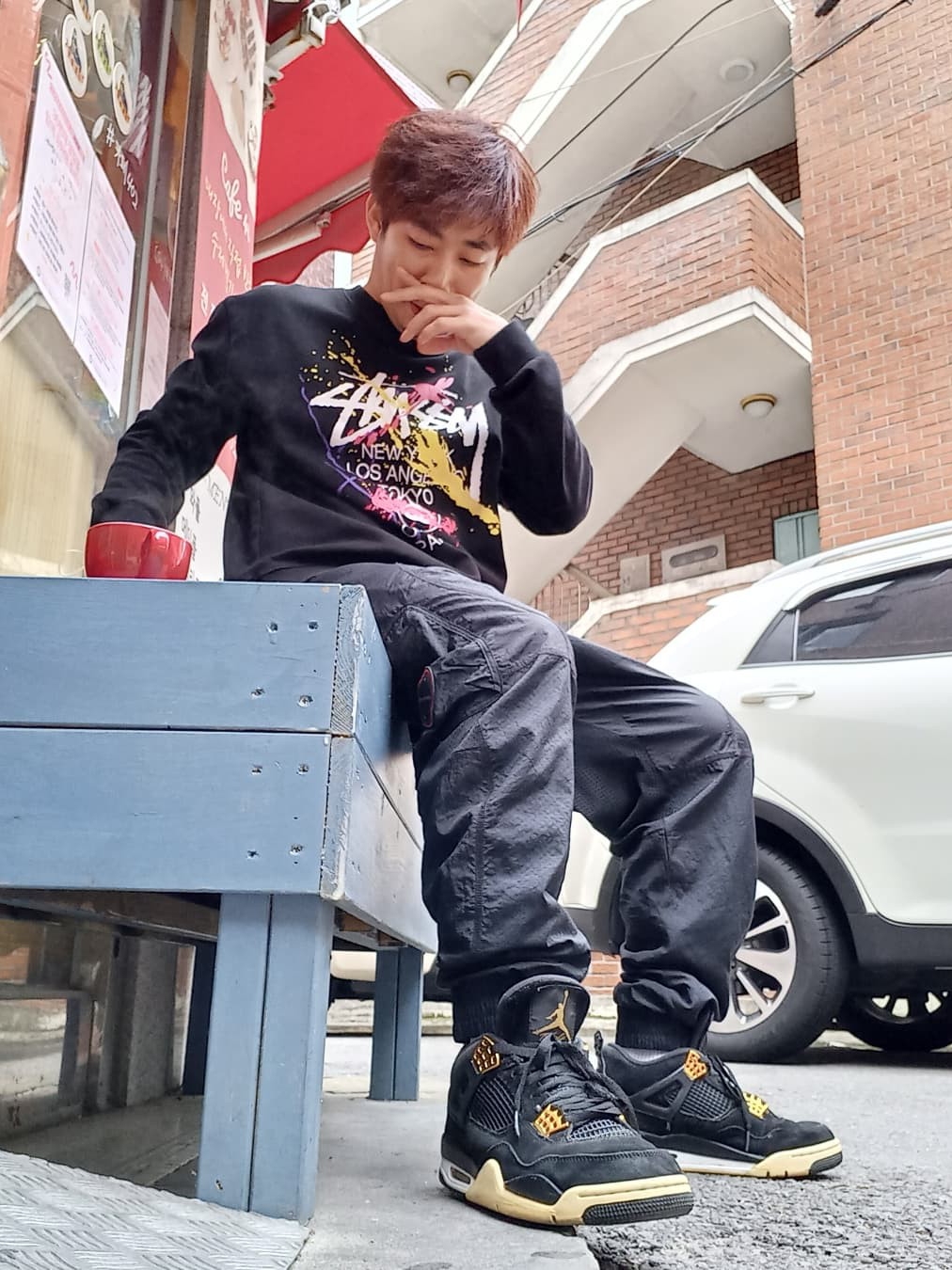 Jordan 4 Retro Royalty, Jordan 1 Retro High OG Pine Green Black 착용 스타일 - 1