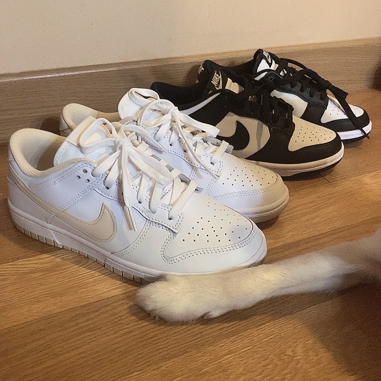 (W) Nike Dunk Low Black, (W) Nike Dunk Low Pearl White 착용 스타일 - 4