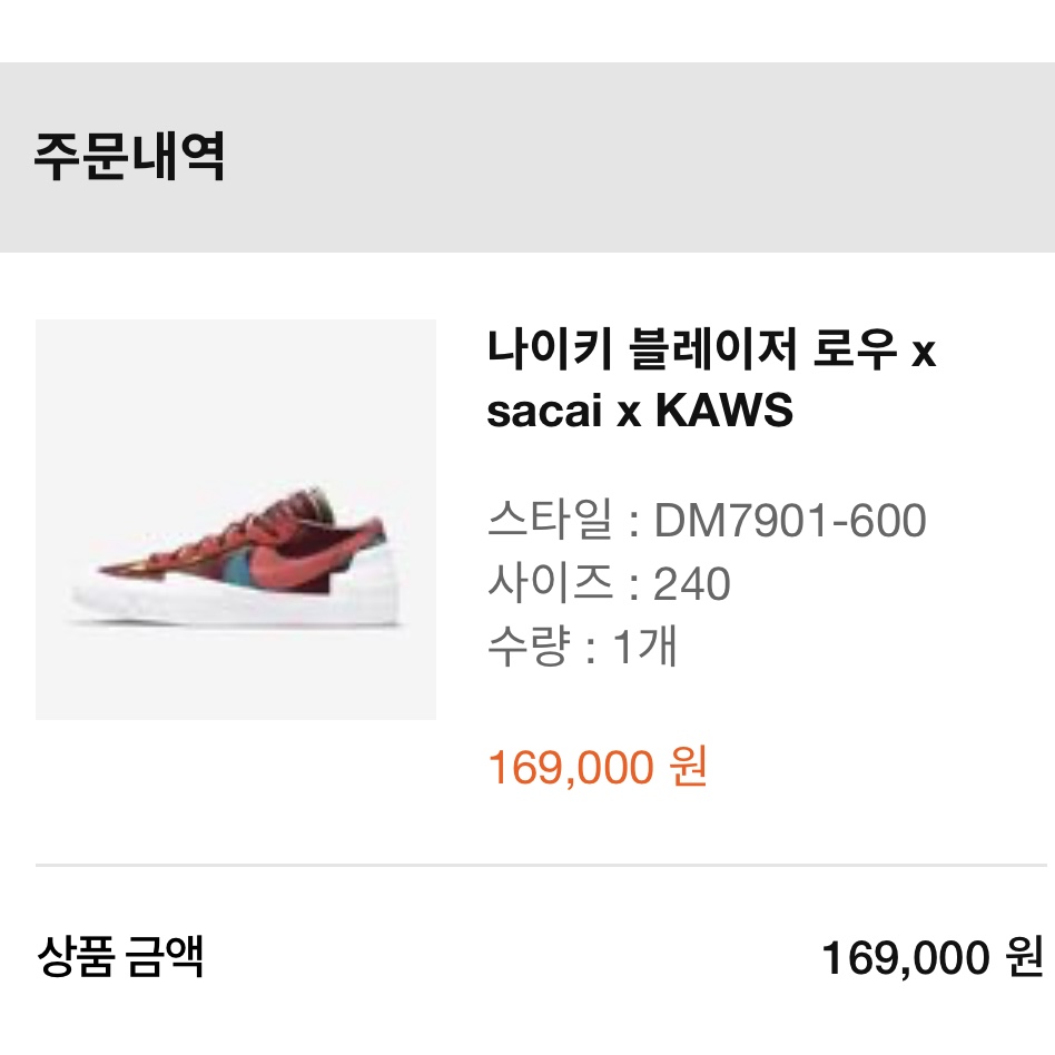 Nike x Sacai x Kaws Blazer Low Team Red 착용 스타일
