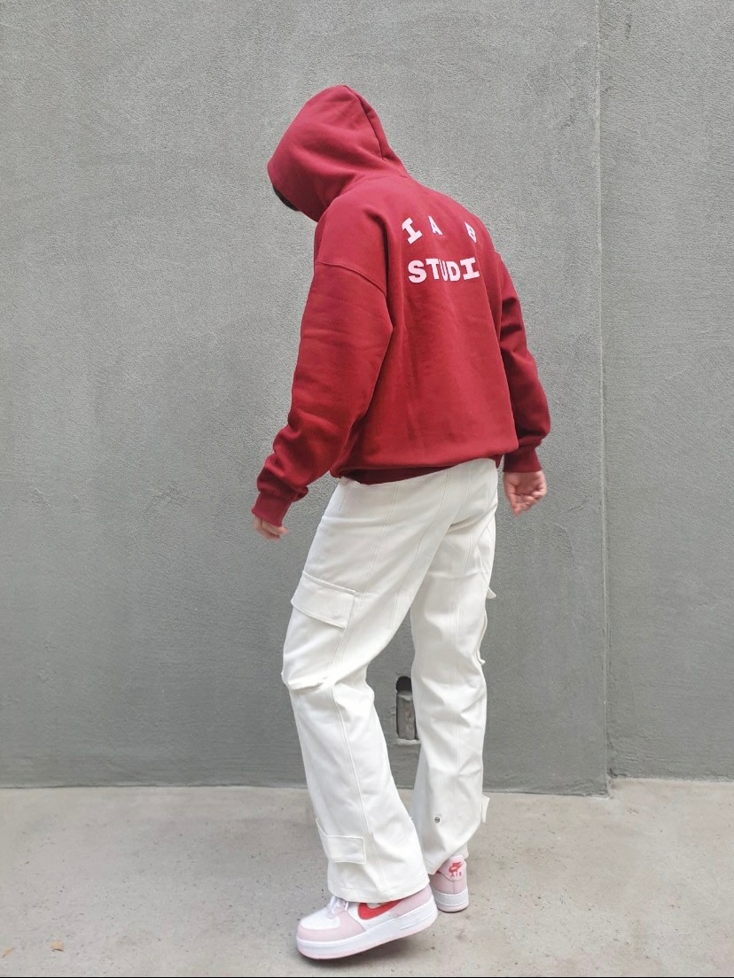 IAB Studio Hoodie Raspberry, Nike Air Force 1 '07 QS Valentine's Day 착용 스타일 - 2