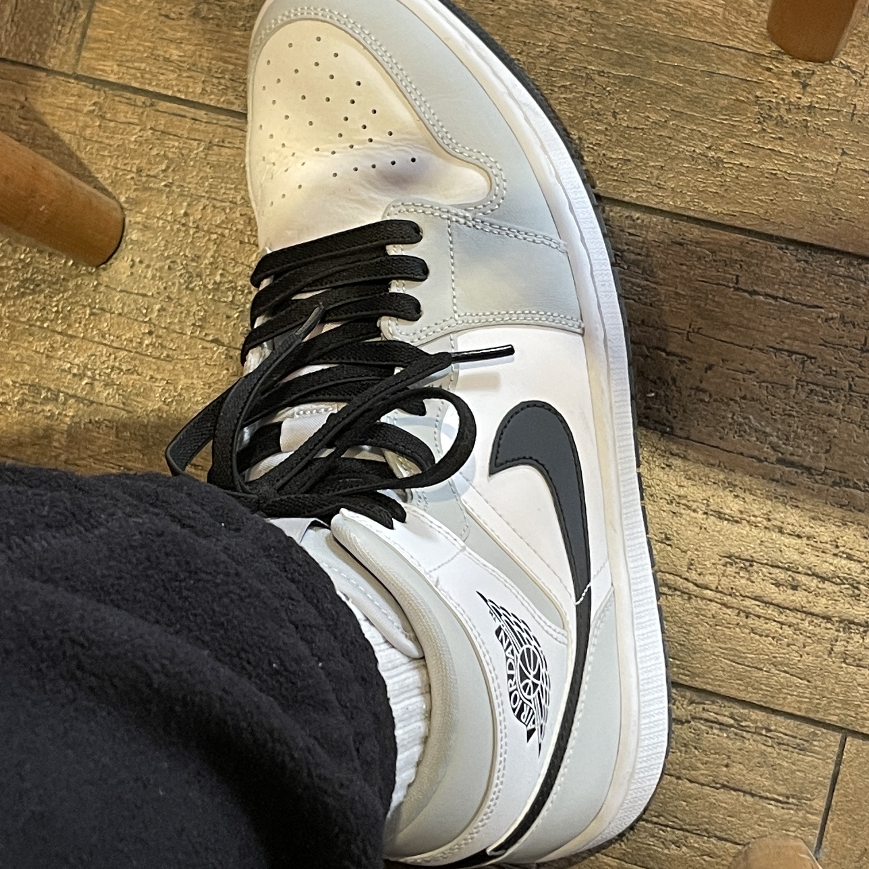 (W) Jordan 1 Mid Grey Fog 착용 스타일