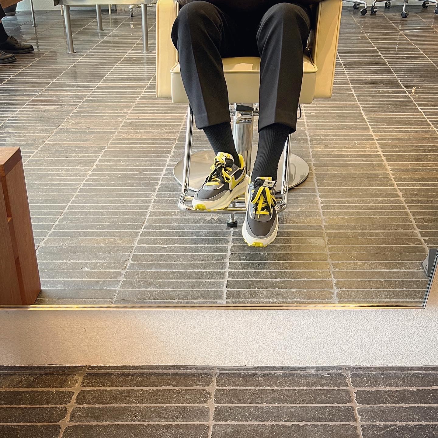 Nike x Sacai x Undercover LDWaffle Black Bright Citron 착용 스타일 - 2