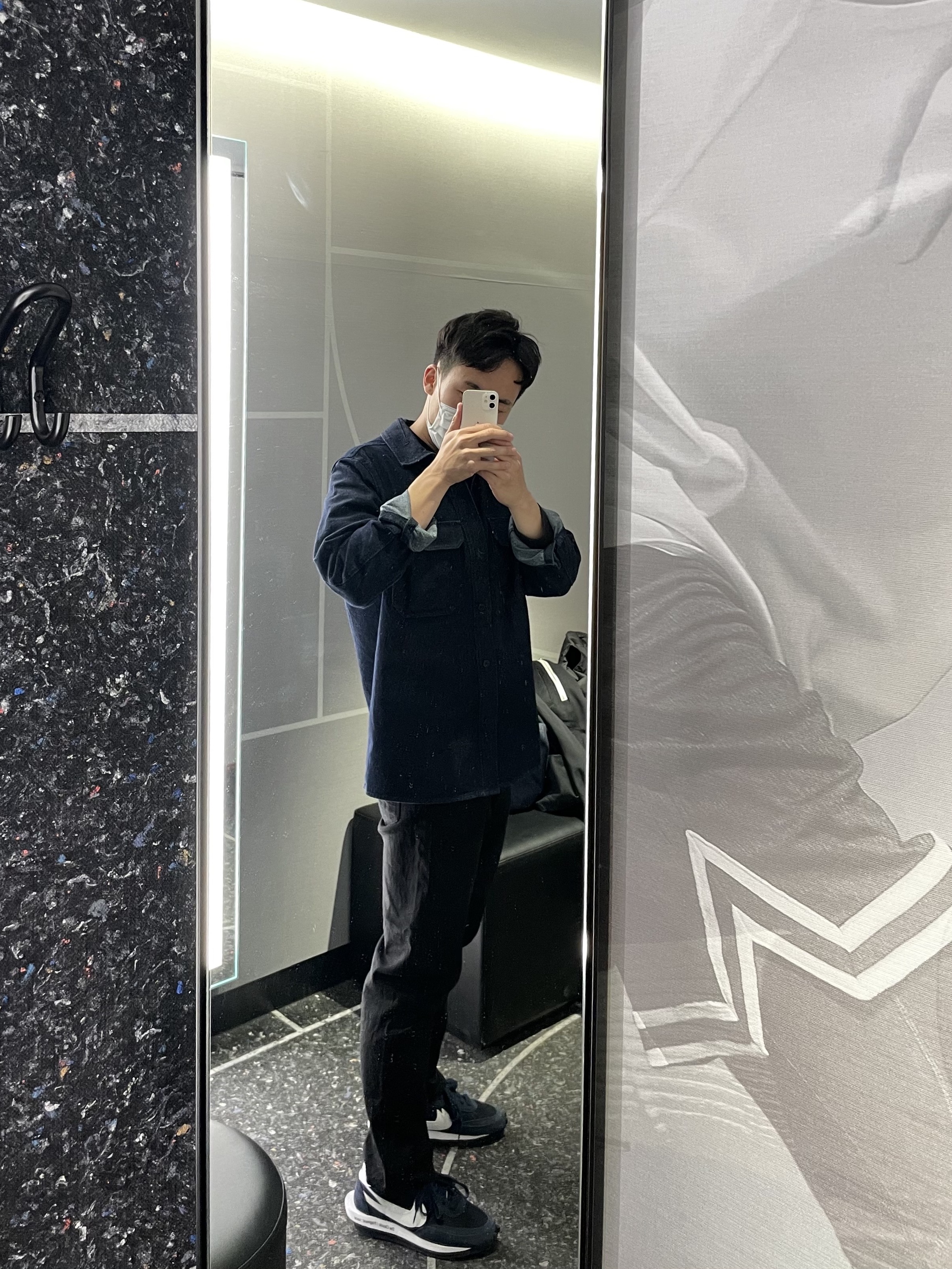 Nike x Sacai x Fragment LDWaffle Blackened Blue 착용 스타일