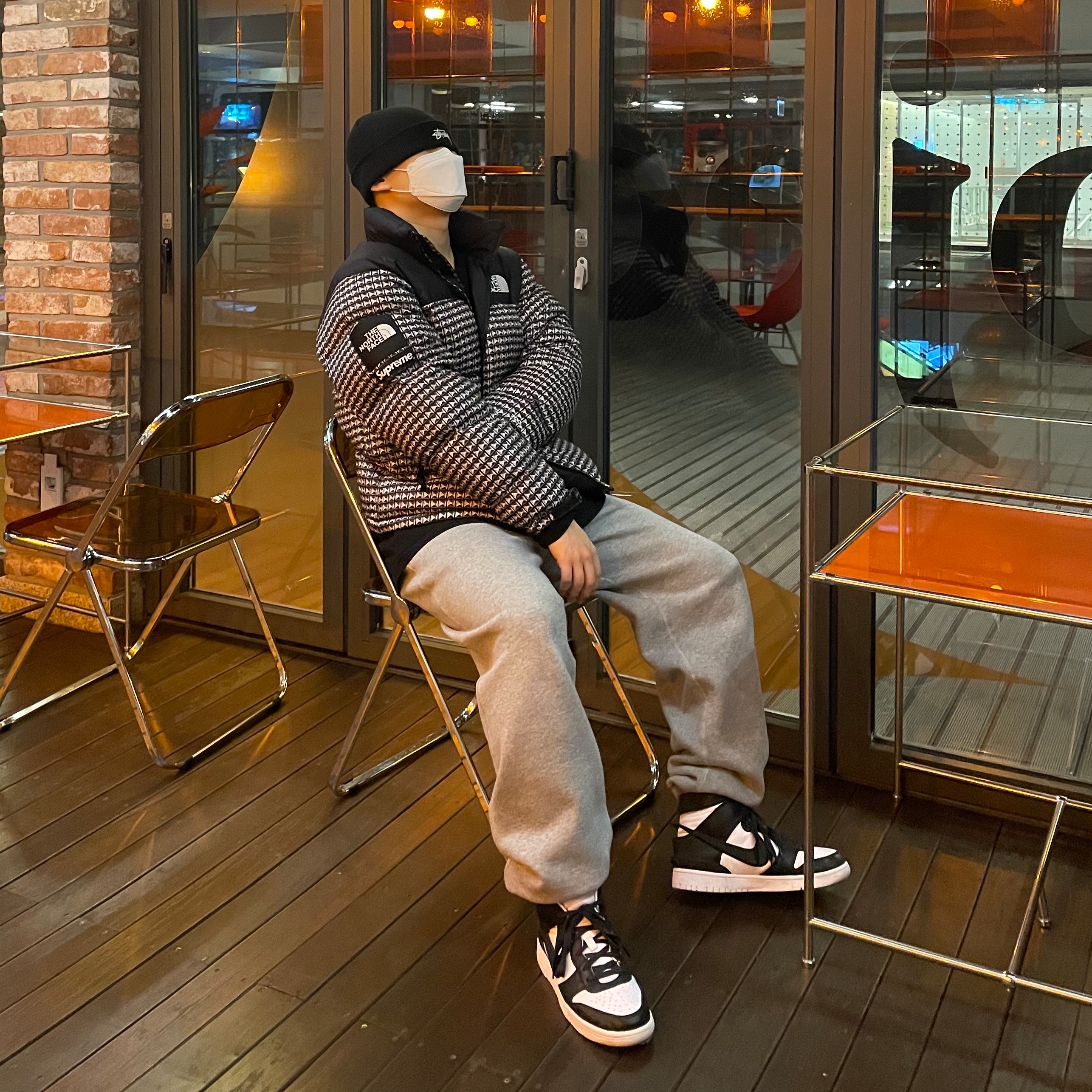 Nike x Ambush Dunk High Black, Nike x Stussy NRG BR Fleece Pants Grey 착용 스타일