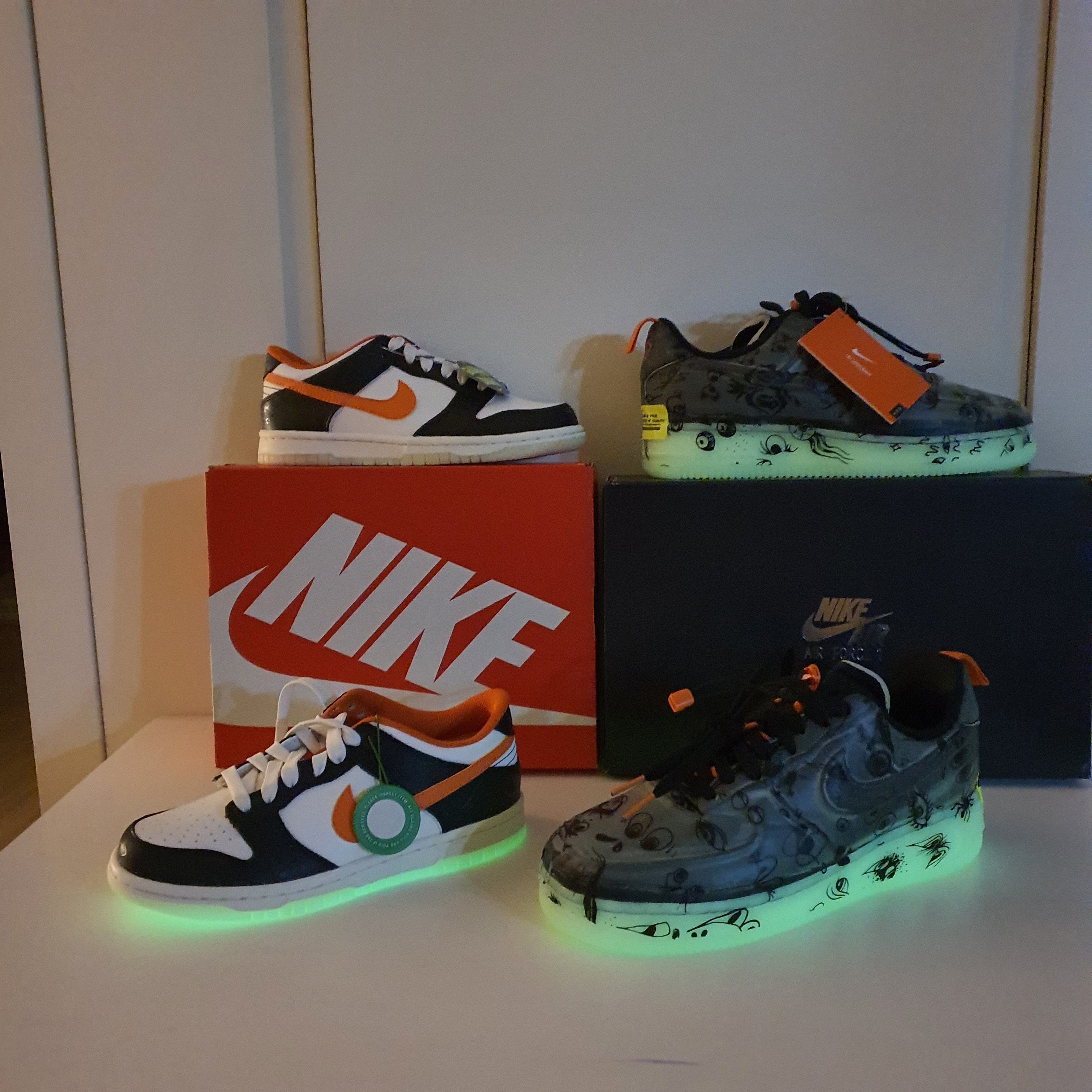 (GS) Nike Dunk Low PRM Halloween, Nike Air Force 1 Low Experimental Halloween 착용 스타일 - 4