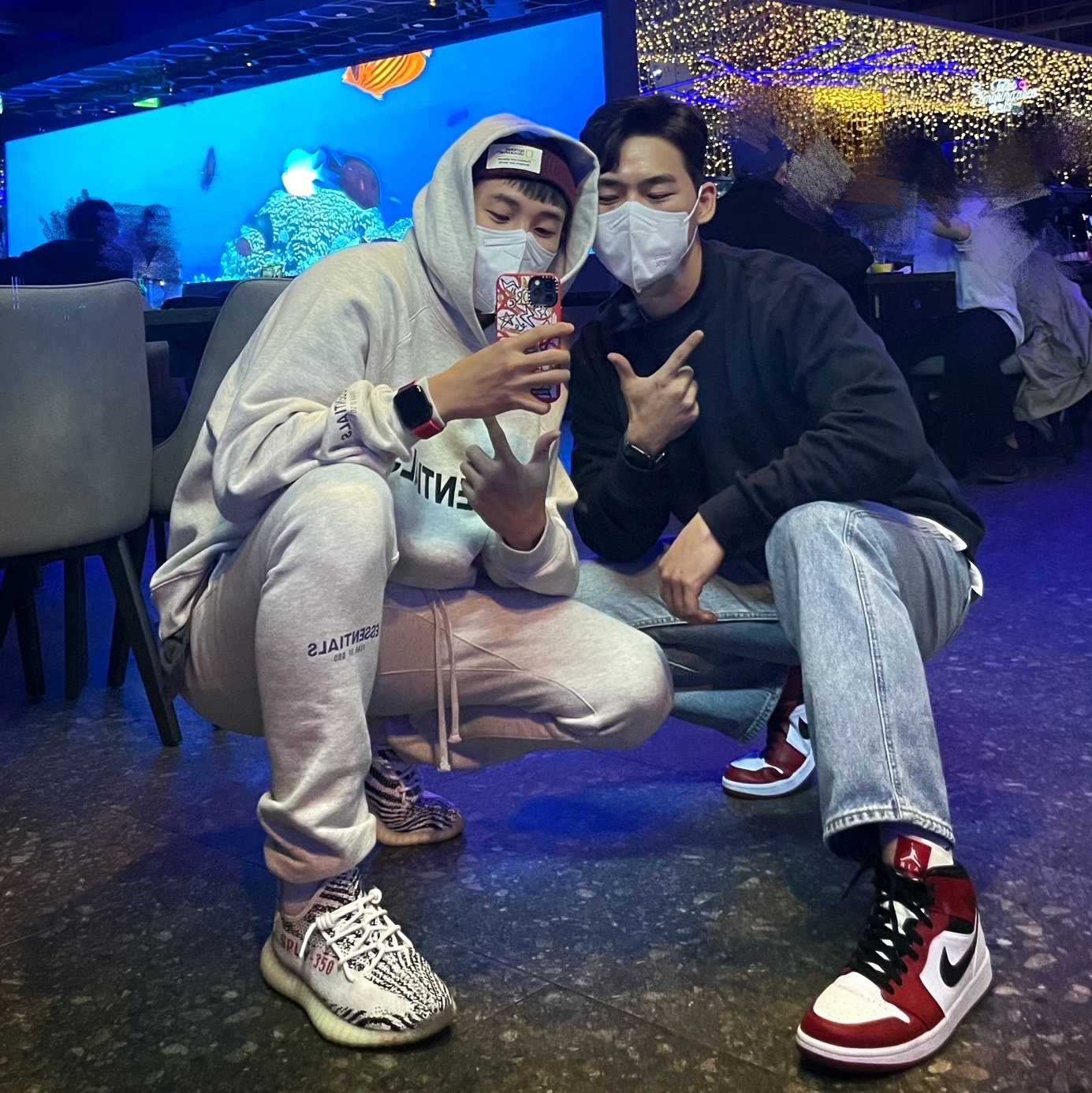 Essentials Sweatpants Oatmeal/Oatmeal Heather/Light Heather Oatmeal 2020, Essentials 3D Silicon Applique Pullover Hoodie Oatmeal/Oatmeal Heather/Light Heather Oatmeal 2020 착용 스타일