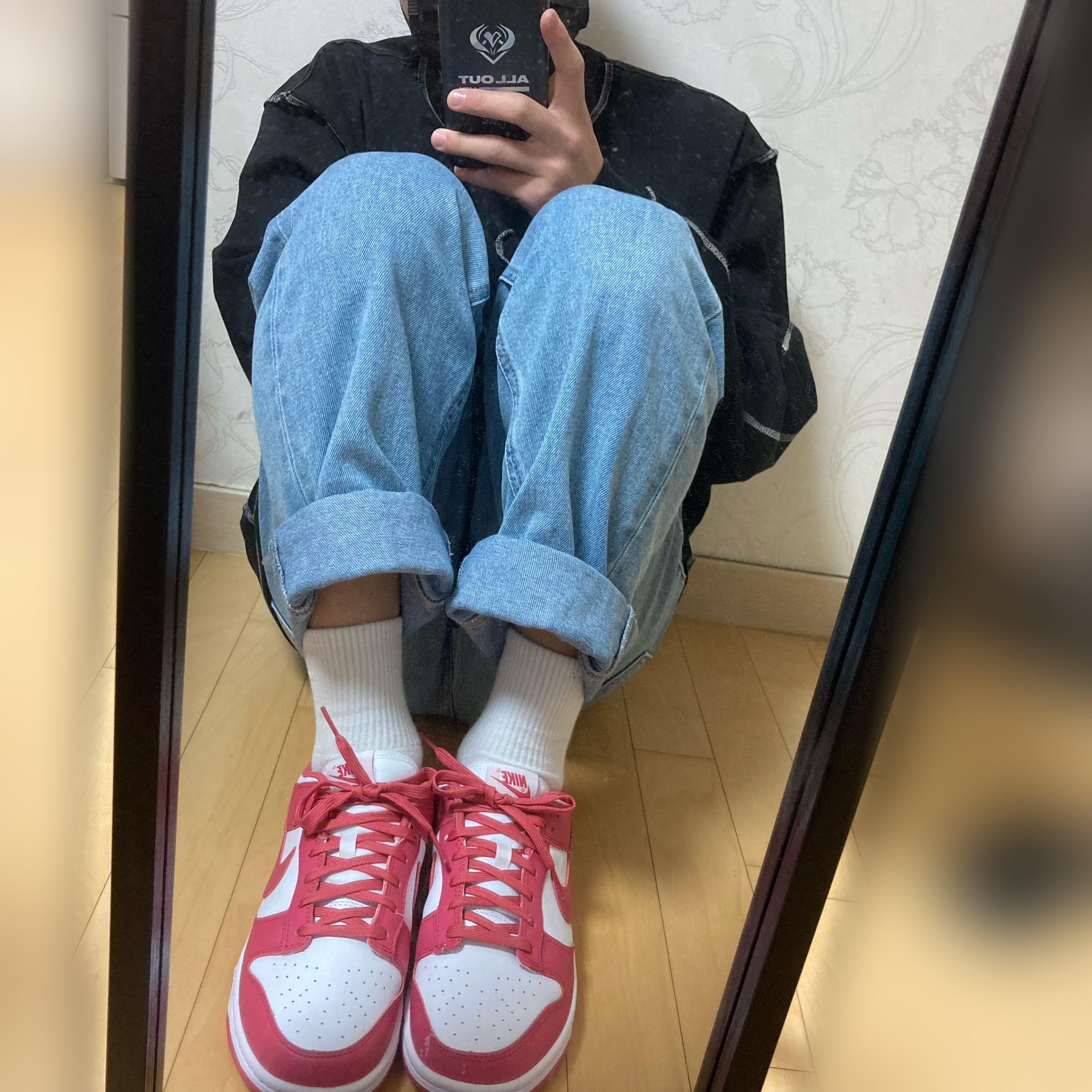 (W) Nike Dunk Low Archeo Pink 착용 스타일