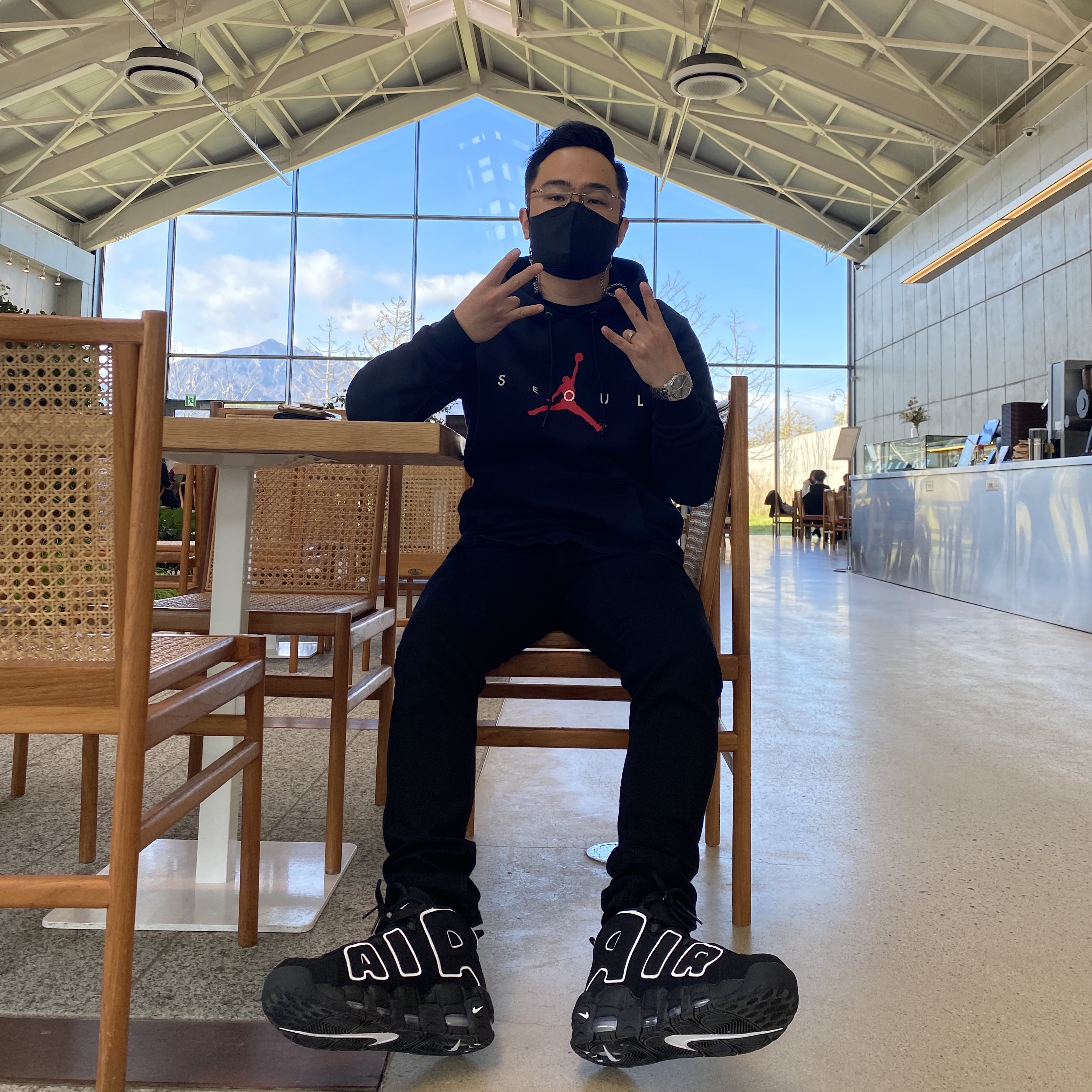 Nike Air More Uptempo Black White 2020 착용 스타일