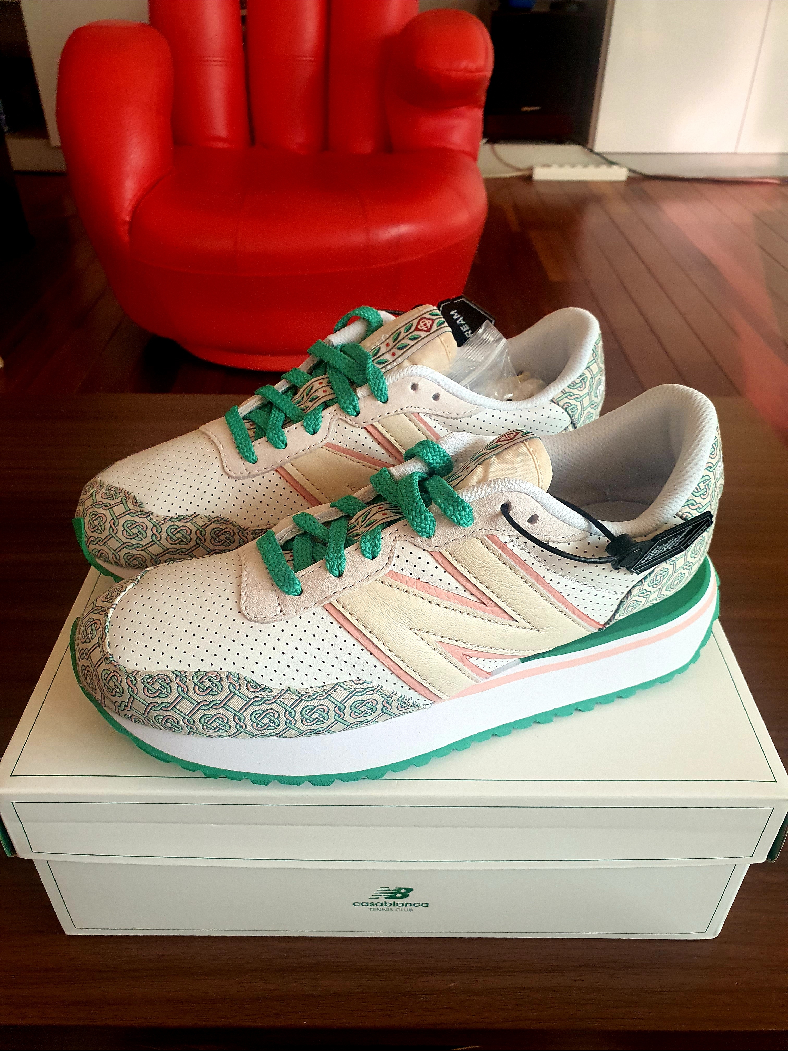 New Balance x Casablanca 237 Idealist Monogram White Green 착용 스타일 - 2