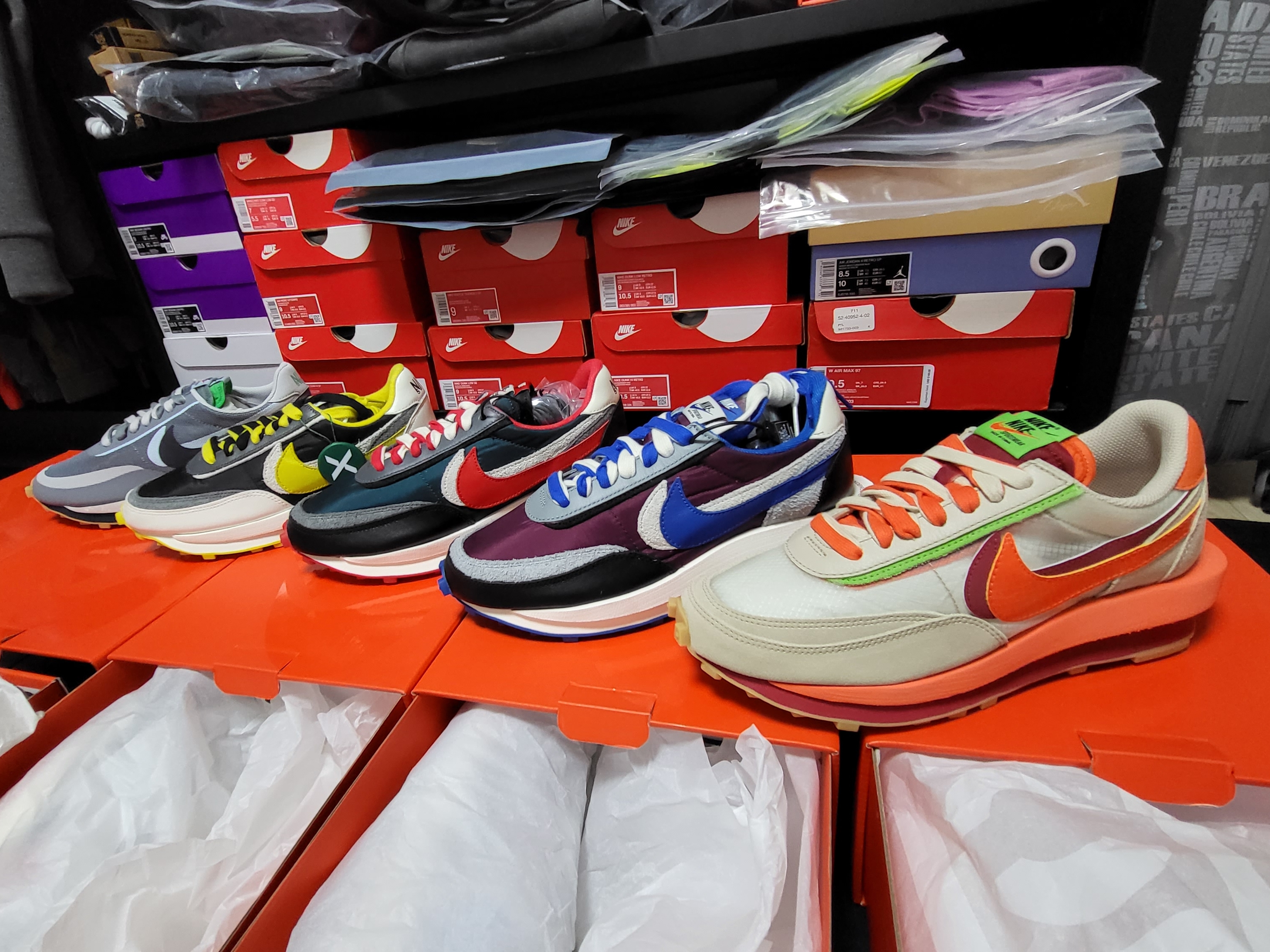 Nike x Sacai x Clot LDWaffle Cool Grey, Nike x Sacai x Undercover LDWaffle Black Bright Citron 착용 스타일 - 1