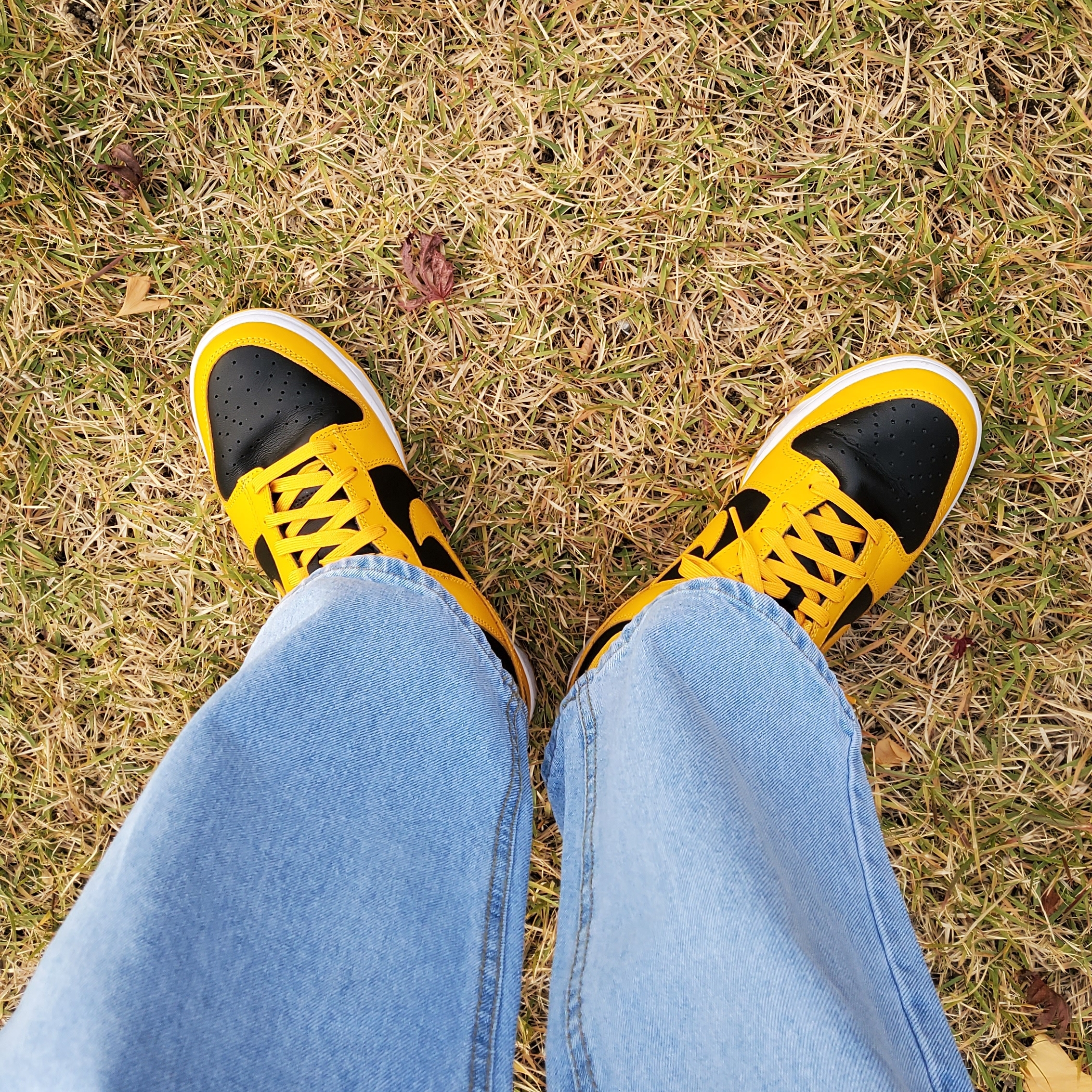 Nike Dunk Low Retro Championship Goldenrod 착용 스타일