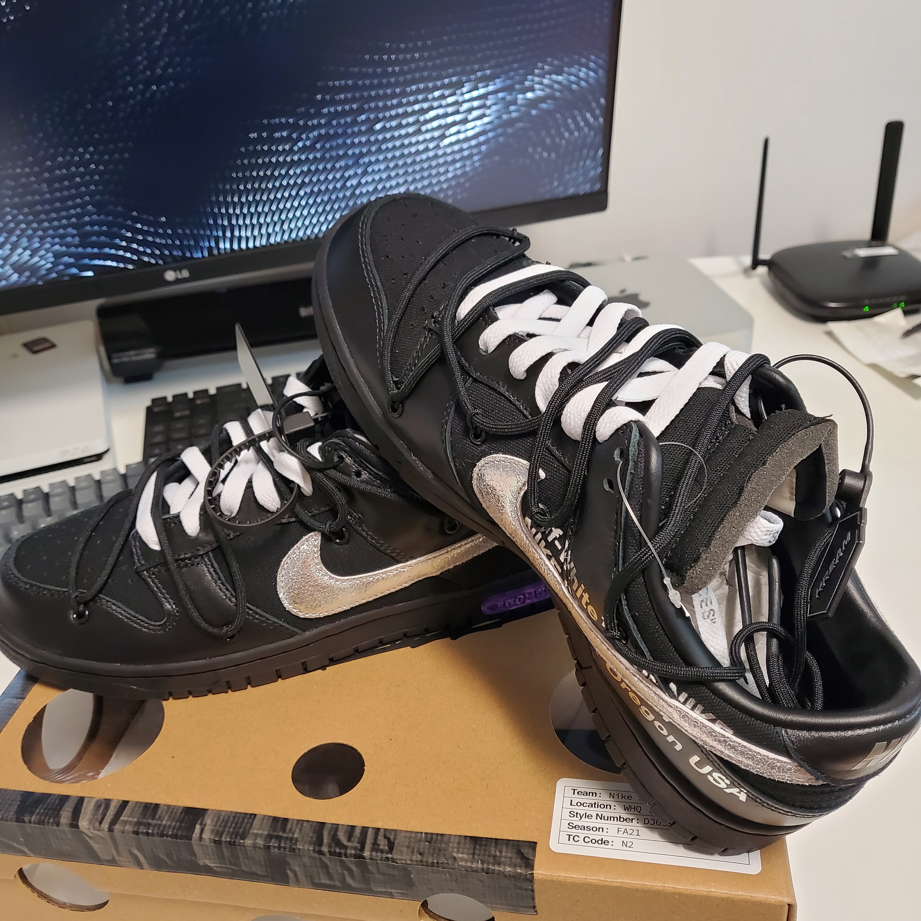 Nike x Off-White Dunk Low The 50 - Lot 50 착용 스타일