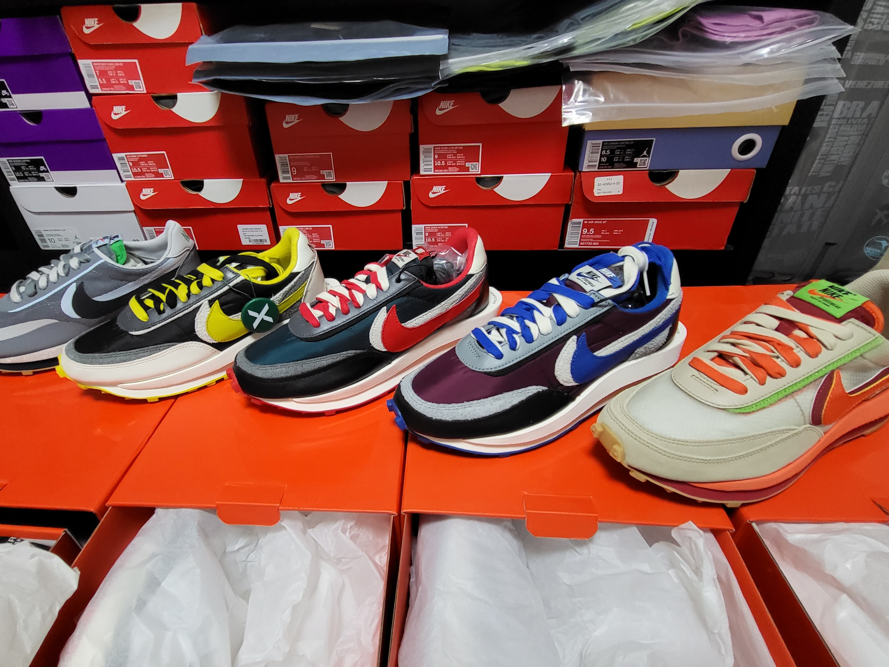 Nike x Sacai x Clot LDWaffle Cool Grey, Nike x Sacai x Undercover LDWaffle Black Bright Citron 착용 스타일 - 2
