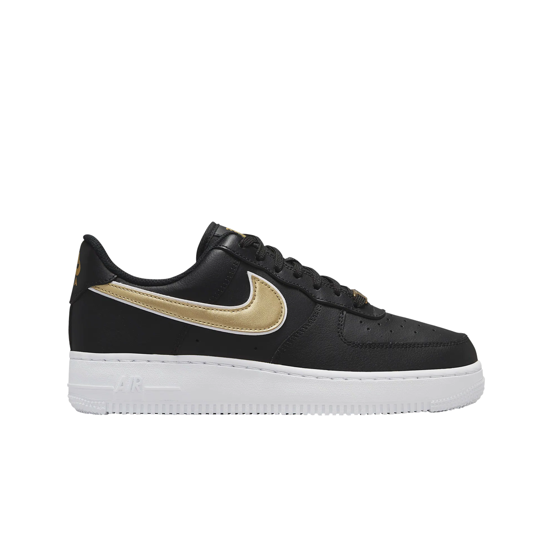 (W) 나이키 에어포스 1 '07 에센셜 블랙 메탈릭 골드((W) Nike Air Force 1 '07 Essential Black Metallic Gold)