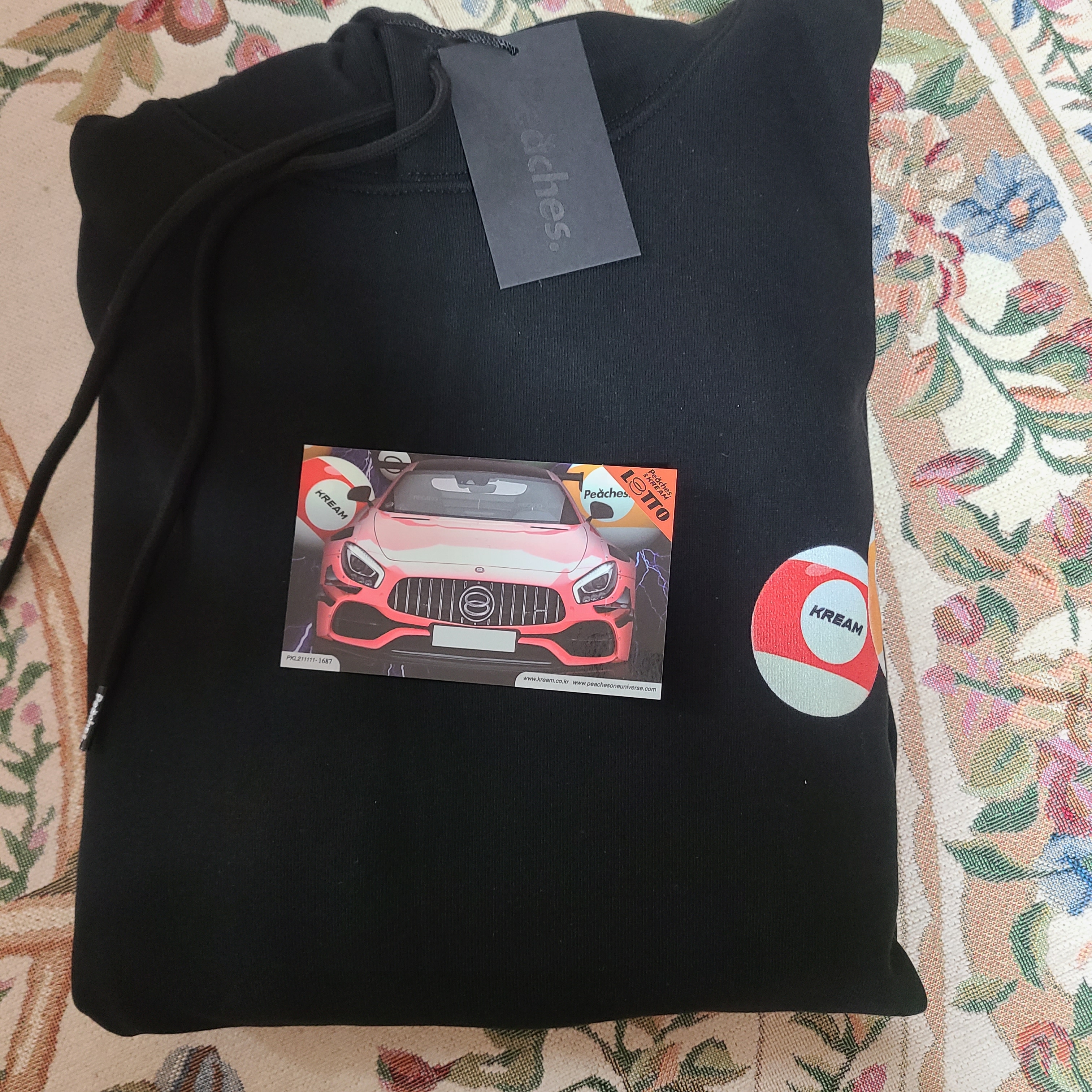 [KREAM Exclusive] Peaches. & KREAM Lotto Hoodie Black (L) 착용 스타일 - 3
