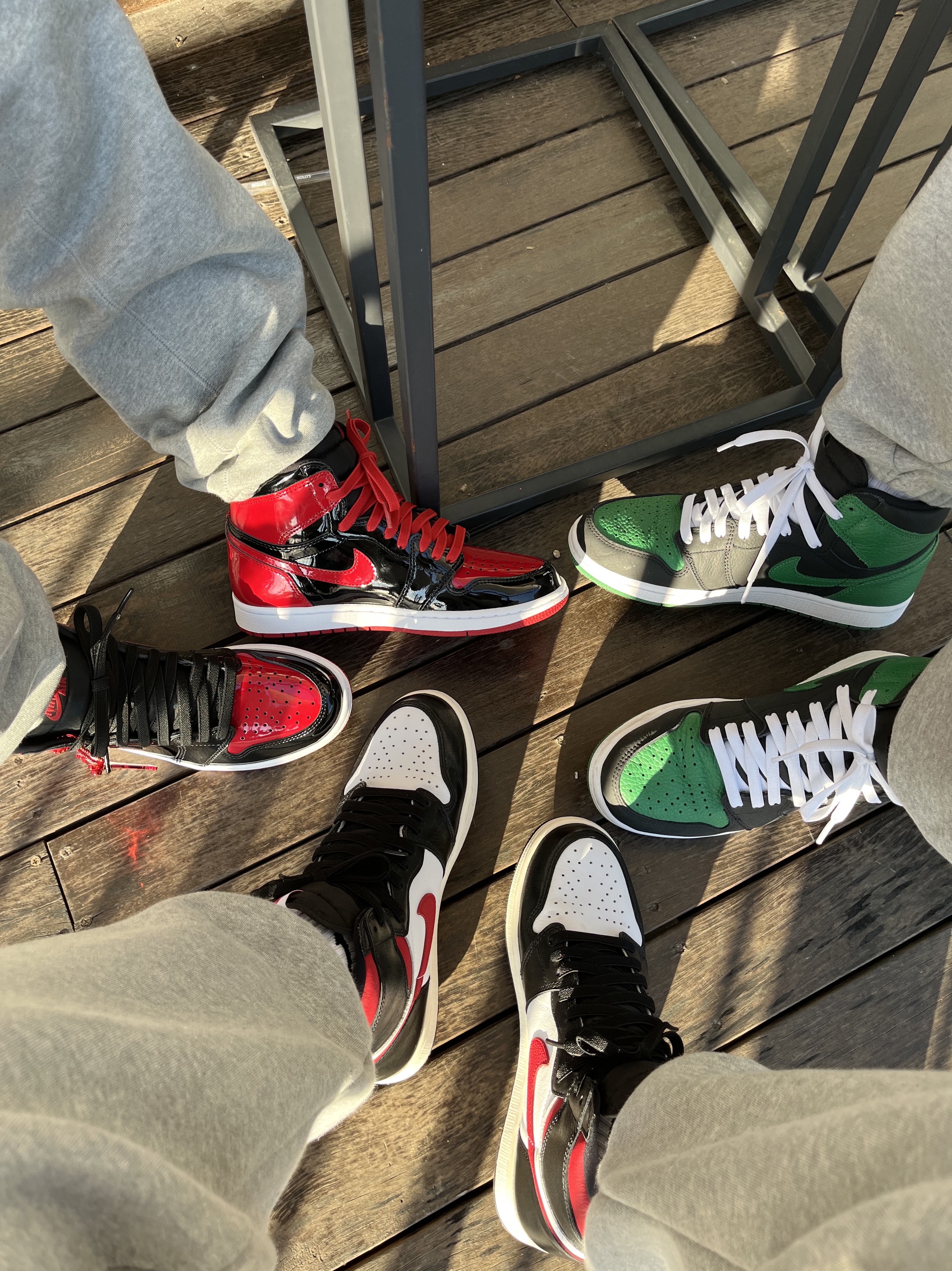 Jordan 1 Retro High OG Patent Bred, Jordan 1 Retro High OG Gym Red 착용 스타일