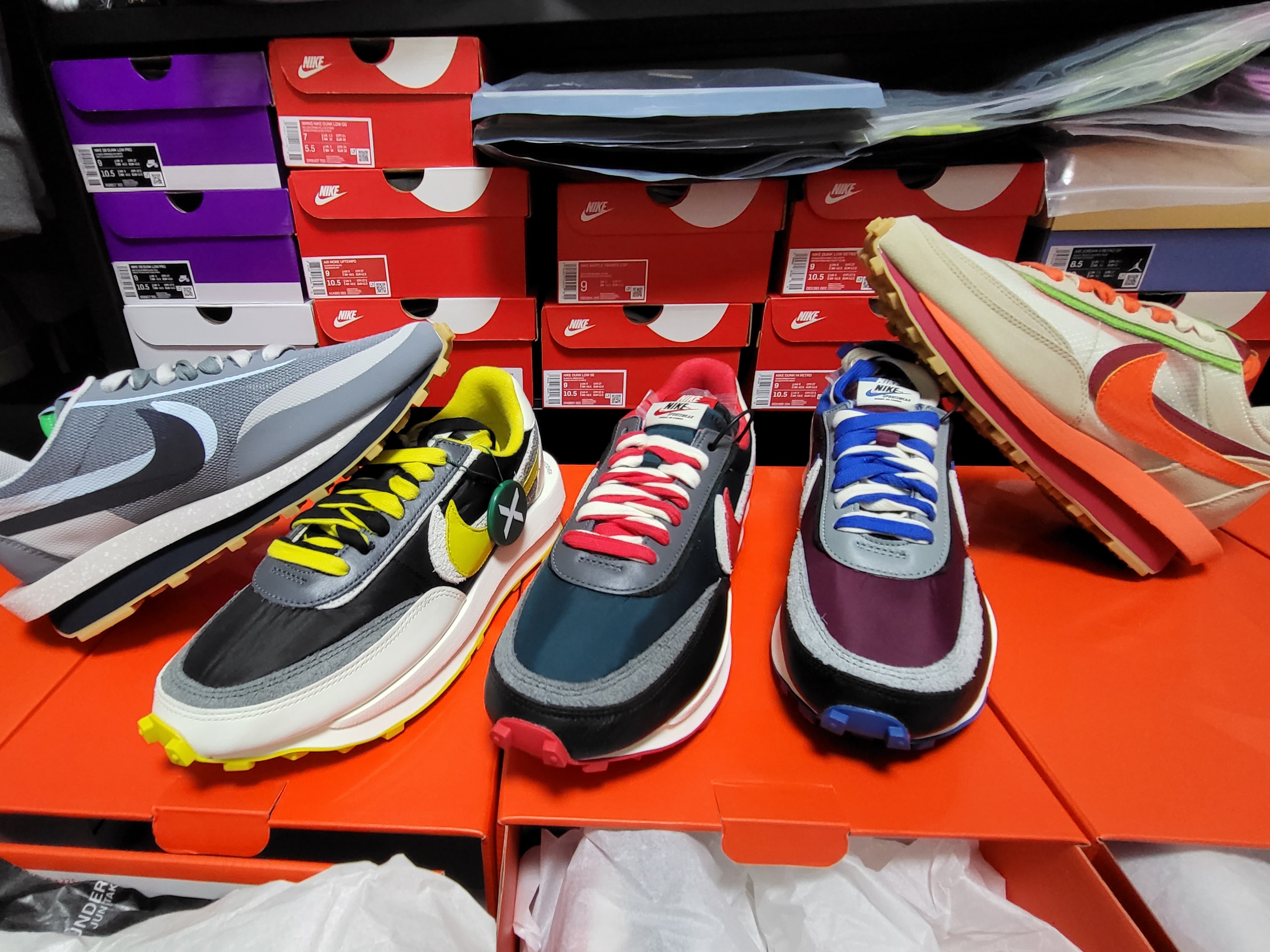 Nike x Sacai x Clot LDWaffle Cool Grey, Nike x Sacai x Undercover LDWaffle Black Bright Citron 착용 스타일 - 3
