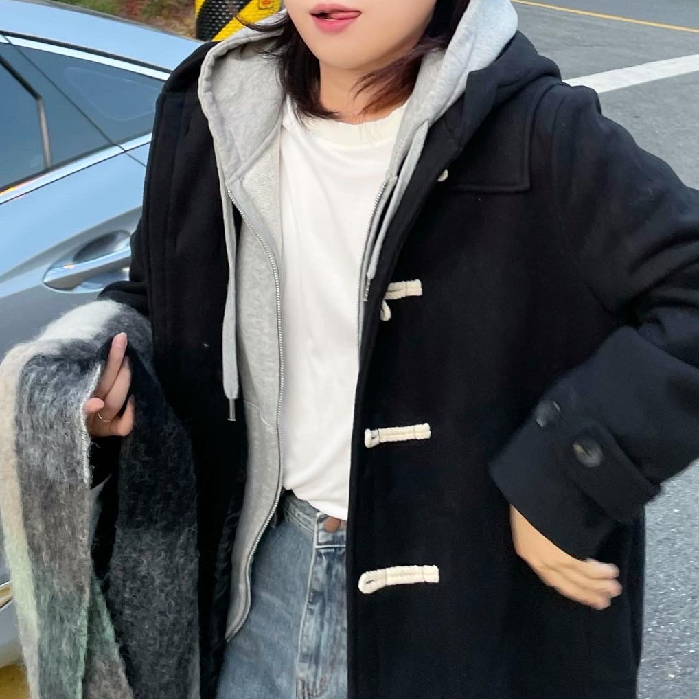 Acne Studios Mohair Check Muffler Grey Green Black, (W) Jordan 1 Mid Grey Fog 착용 스타일 - 3