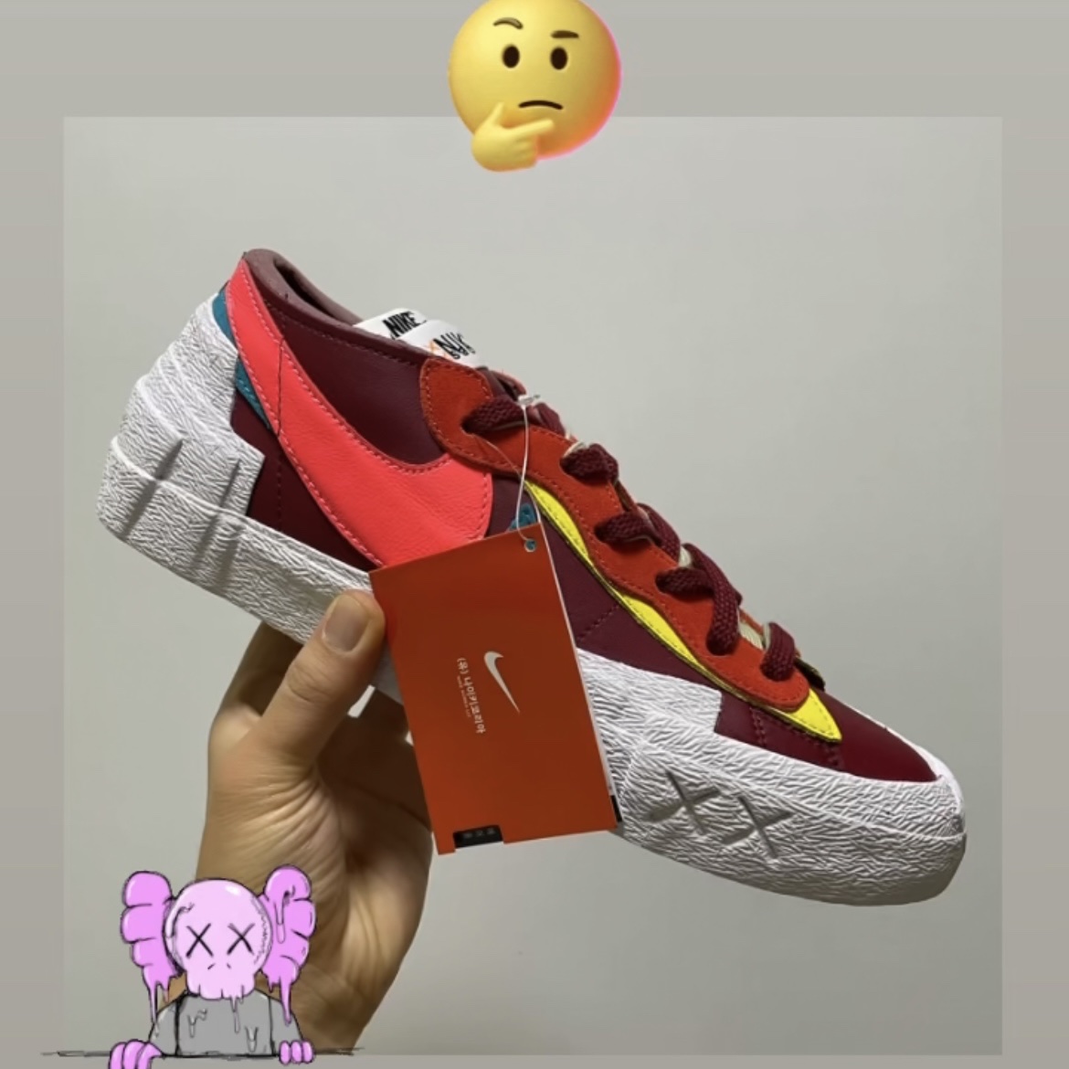 Nike x Sacai x Kaws Blazer Low Team Red 착용 스타일