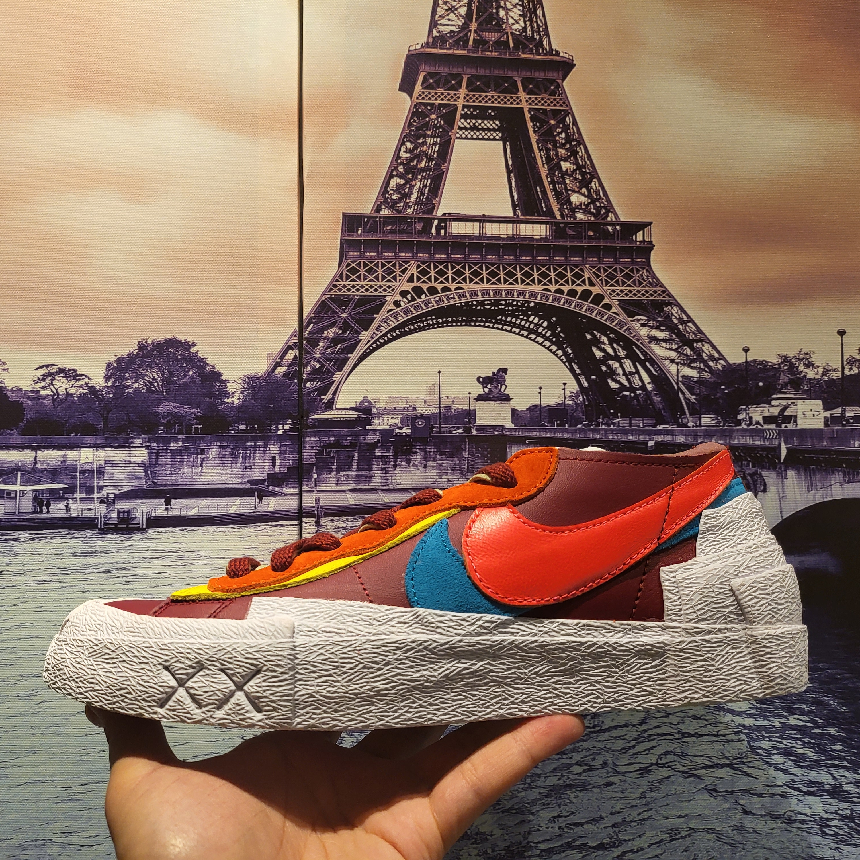 Nike x Sacai x Kaws Blazer Low Team Red 착용 스타일 - 4