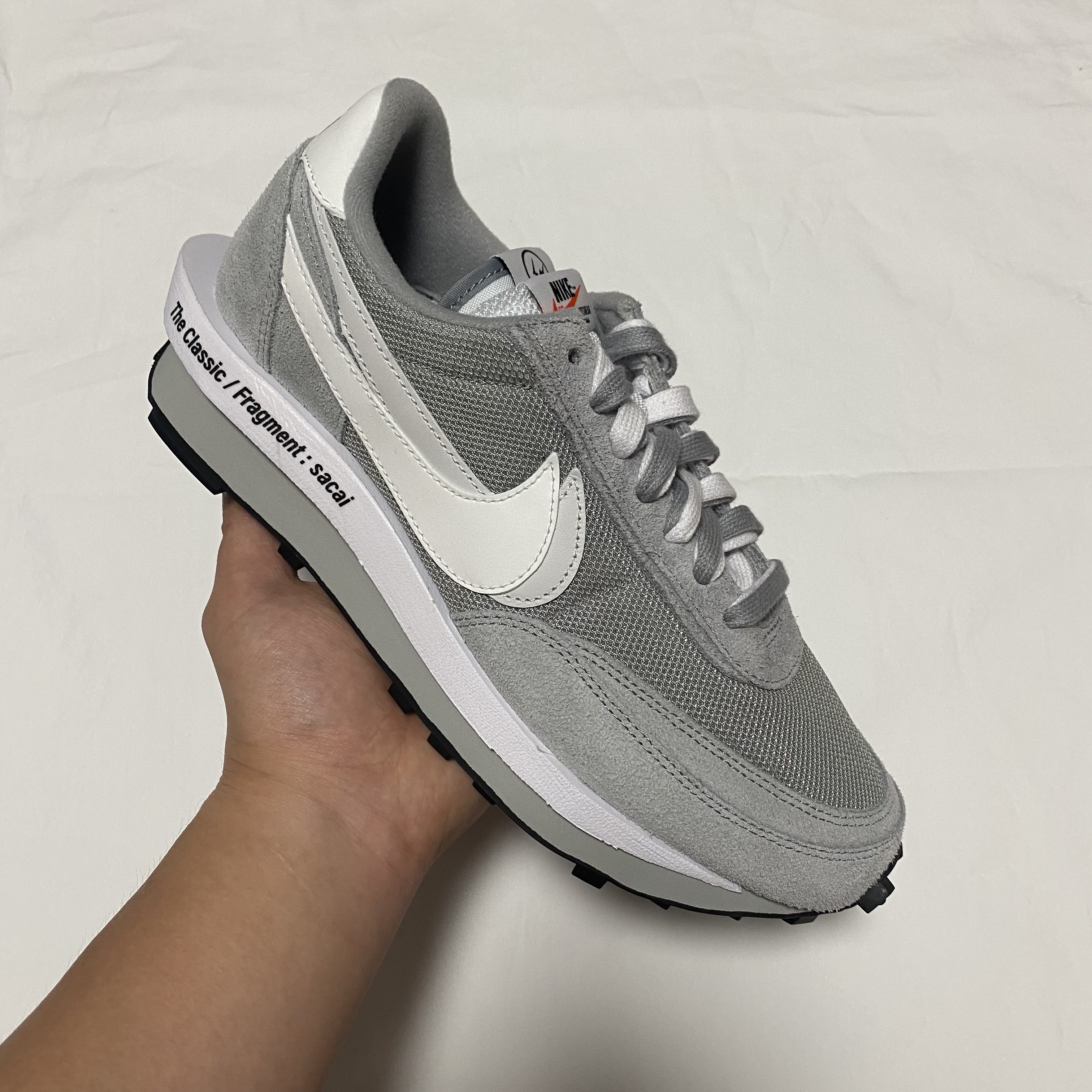 Nike x Sacai x Fragment LDWaffle Light Smoke Grey 착용 스타일