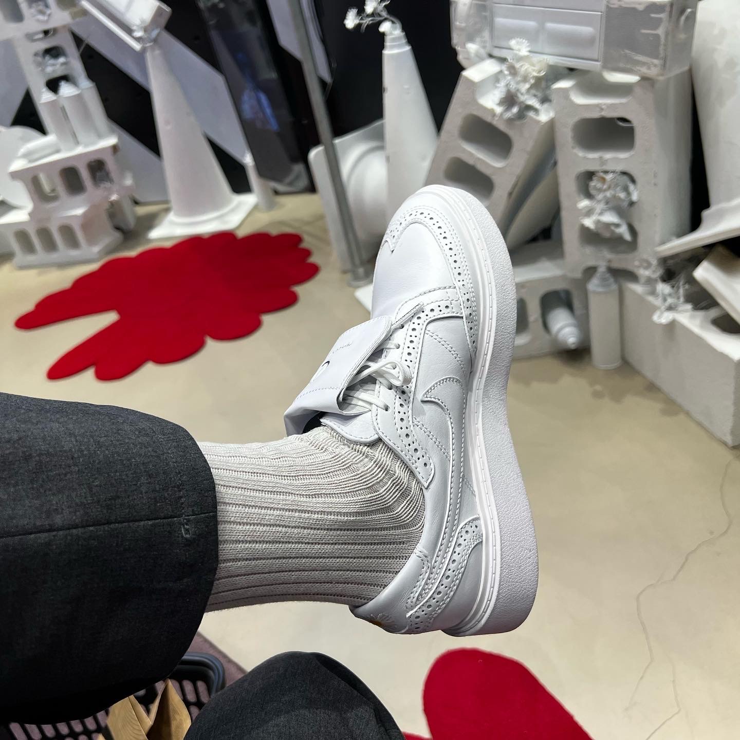 Nike x Peaceminusone Kwondo1 White 착용 스타일 - 2
