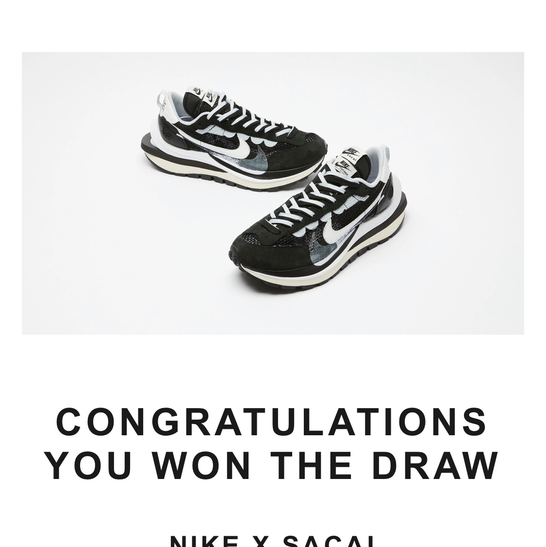Nike x Sacai VaporWaffle Black White 착용 스타일 - 2