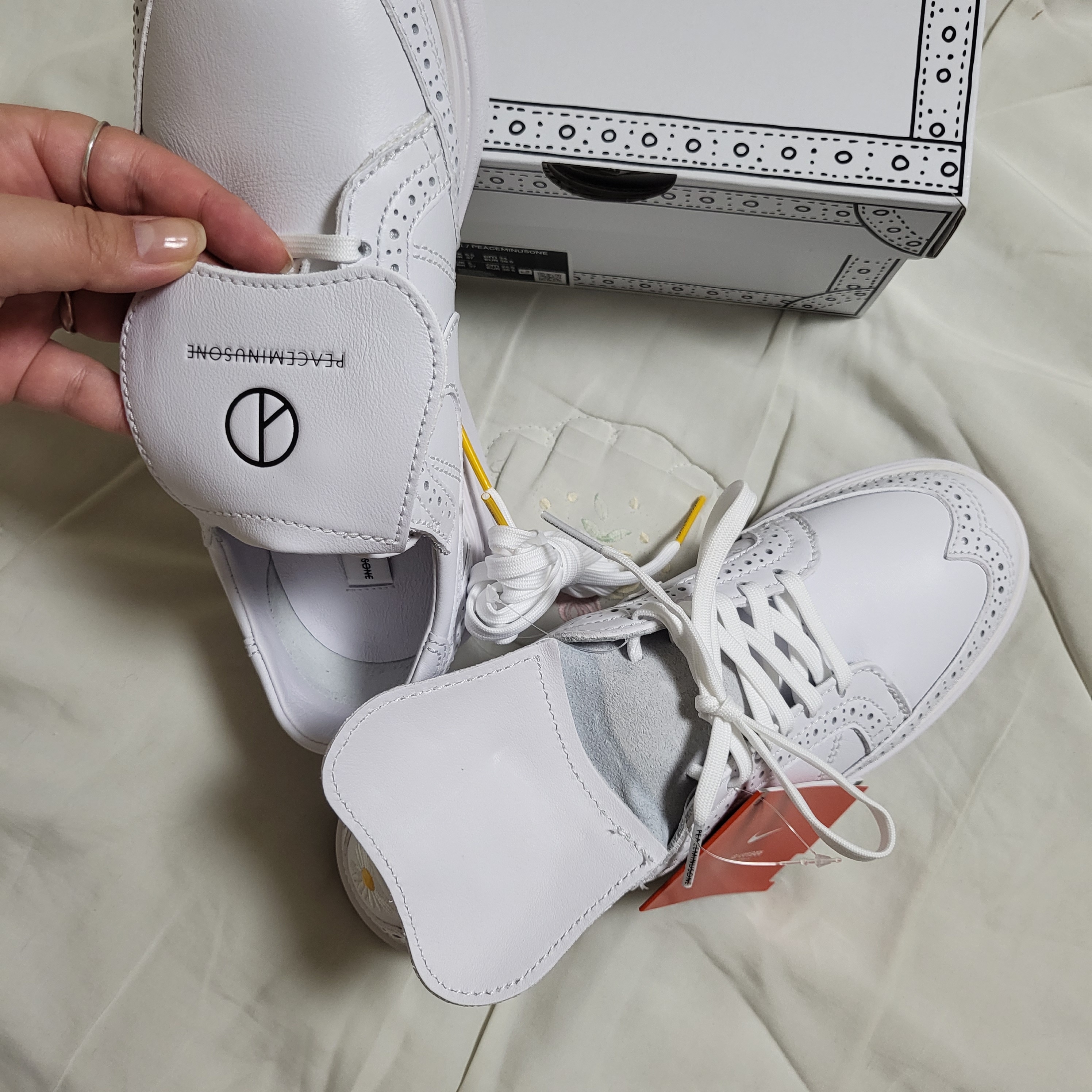 Nike x Peaceminusone Kwondo1 White 착용 스타일 - 5