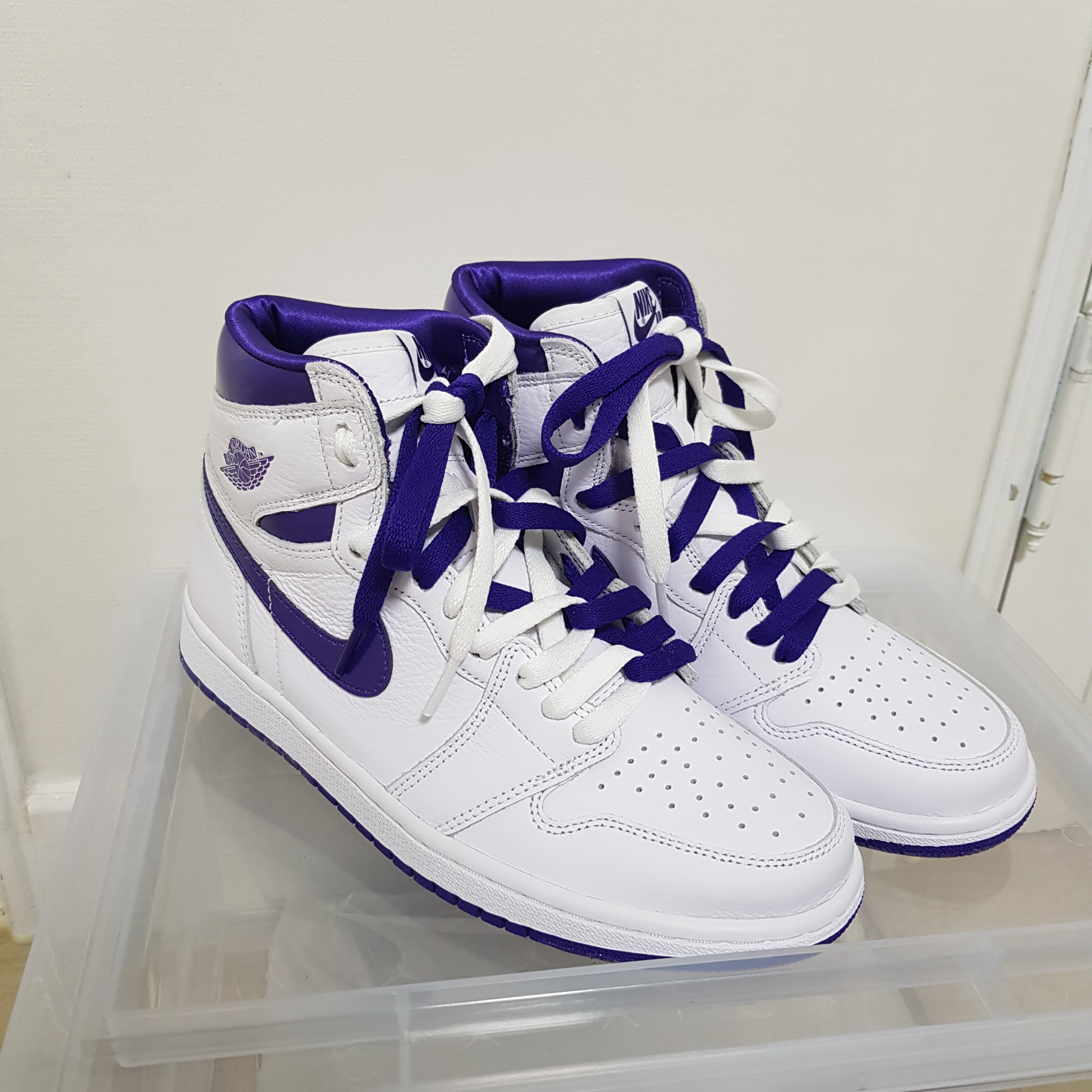 (W) Jordan 1 High OG Court Purple 착용 스타일 - 3