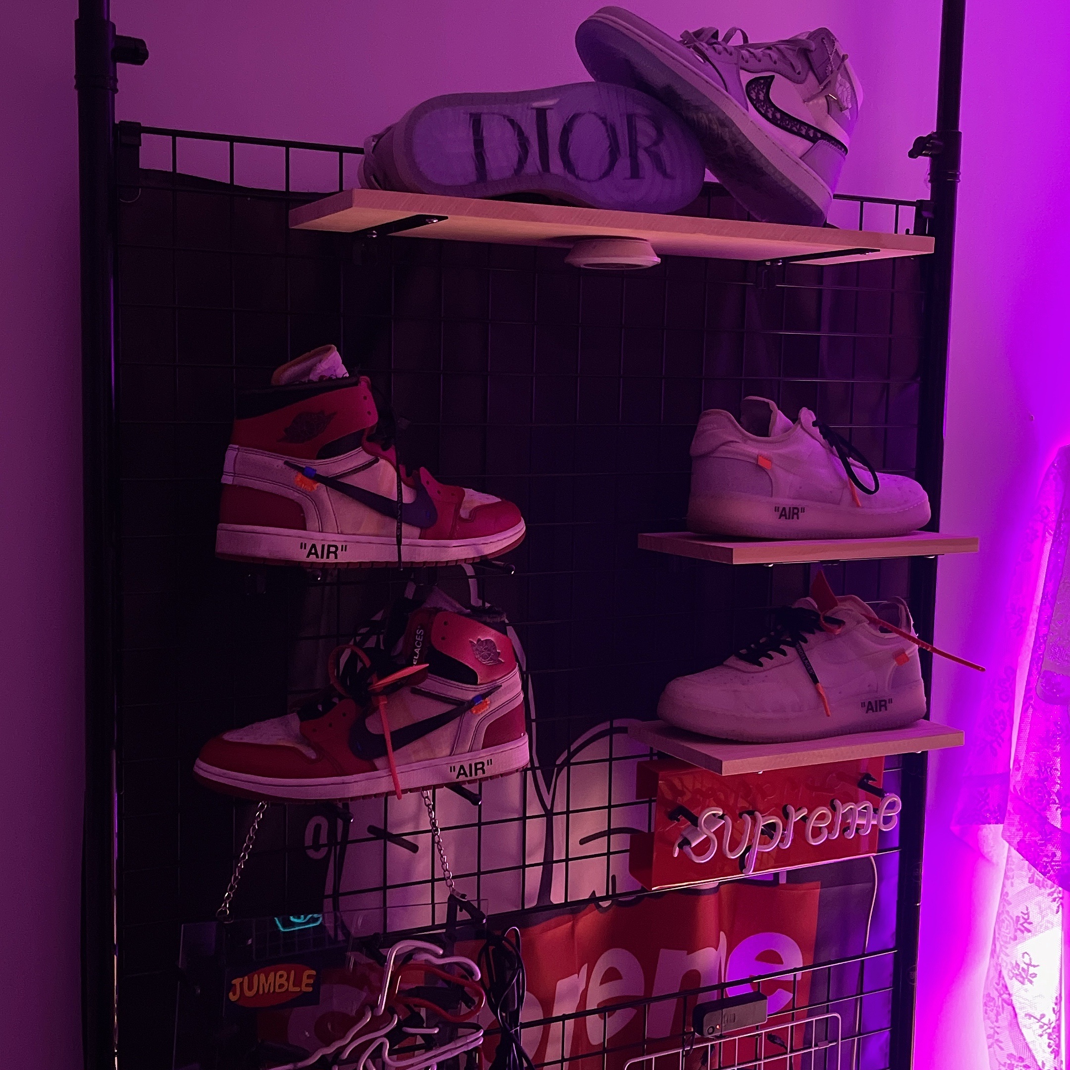 Jordan 1 x Off-White Retro High Chicago The Ten, Nike x Off-White Air Force 1 Low The Ten 착용 스타일 - 2