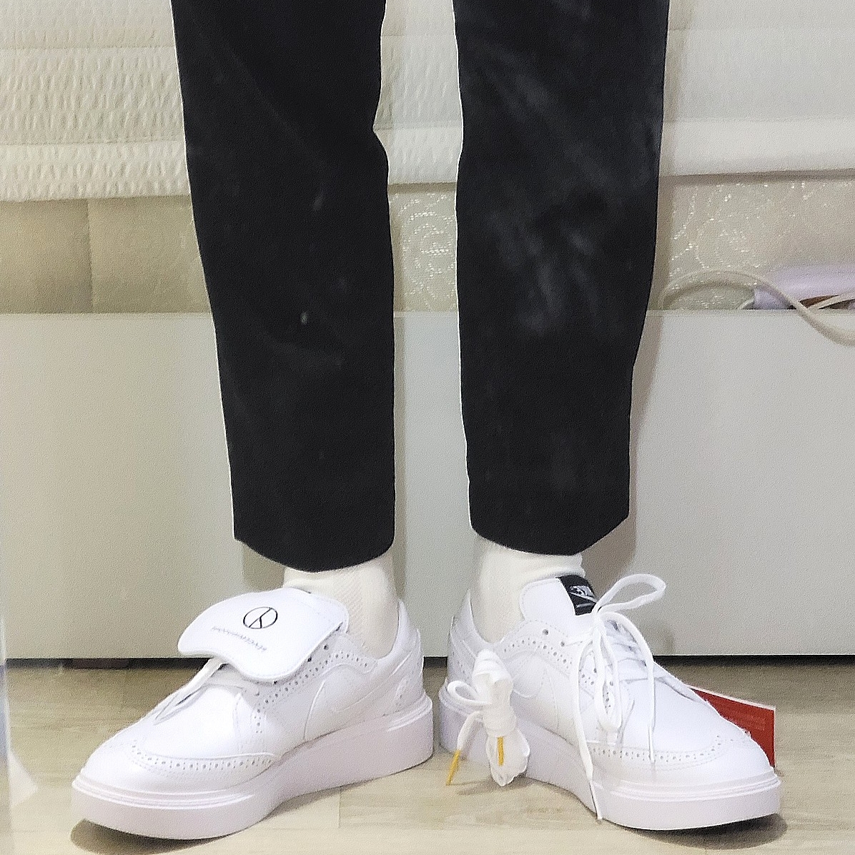 Nike x Peaceminusone Kwondo1 White 착용 스타일 - 1