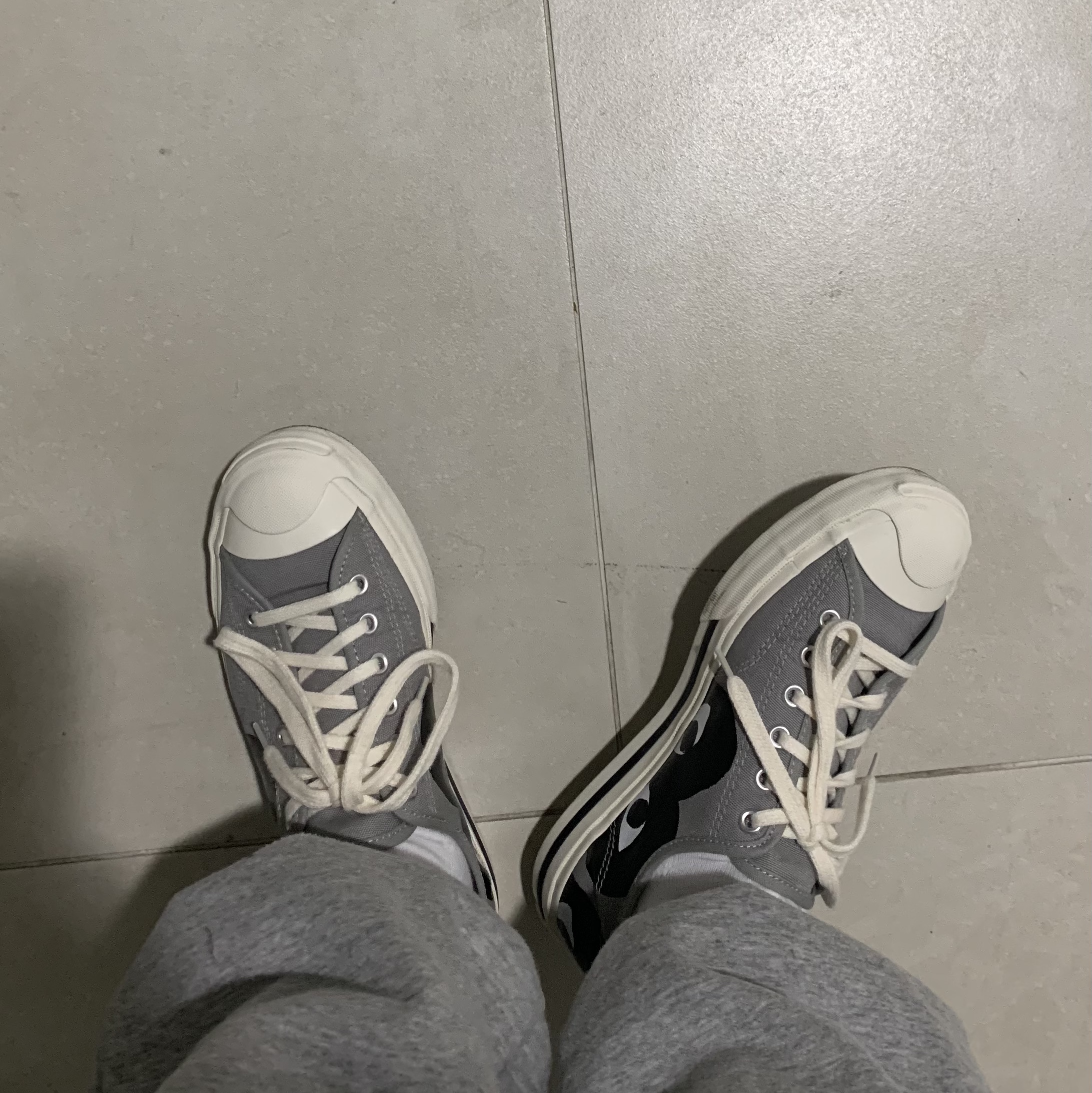 Converse x Play Comme des Garcons Jack Purcell Drizzle Black 착용 스타일