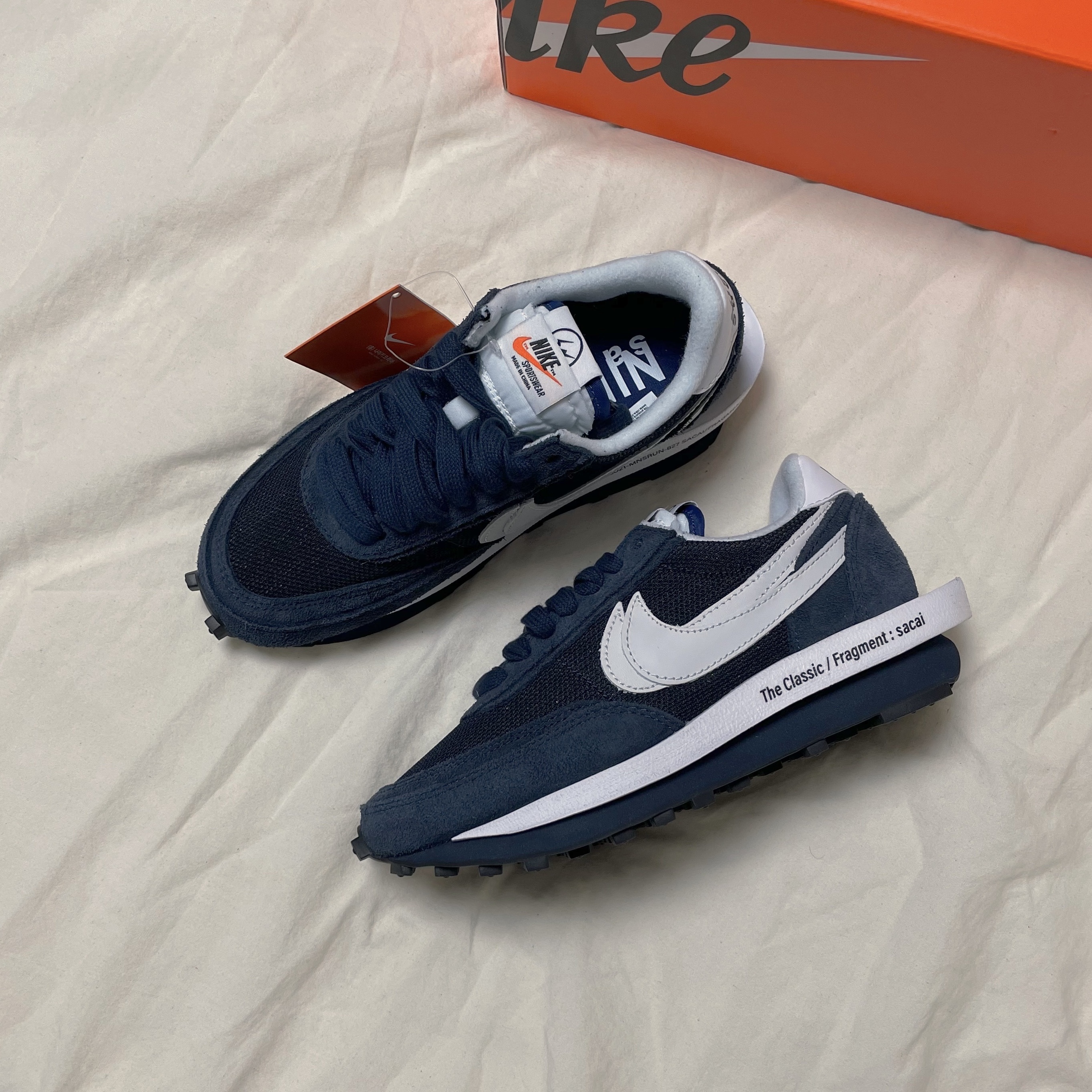 Nike x Sacai x Fragment LDWaffle Blackened Blue 착용 스타일