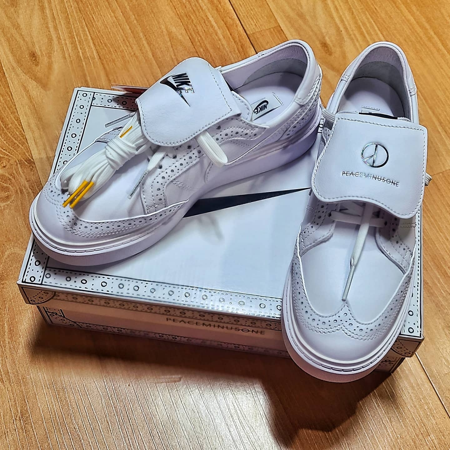 Nike x Peaceminusone Kwondo1 White 착용 스타일 - 1
