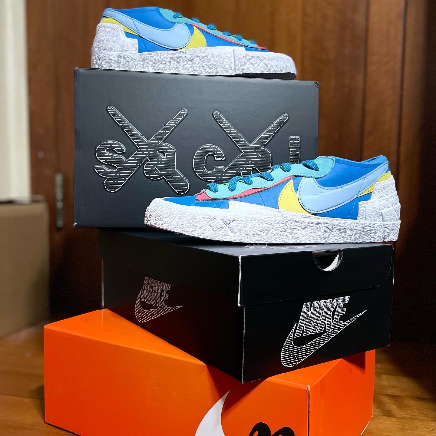 Nike x Sacai x Kaws Blazer Low Neptune Blue 착용 스타일 - 2