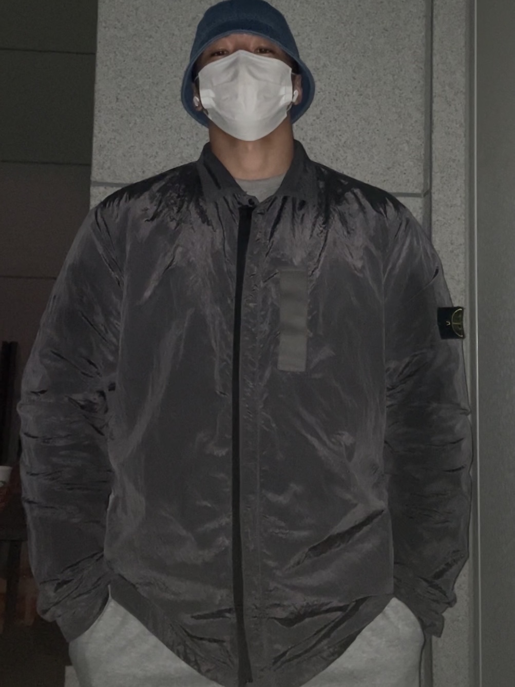 Stone Island 113WN T.CO+OLD Overshirt Steel Grey - 21FW 착용 스타일