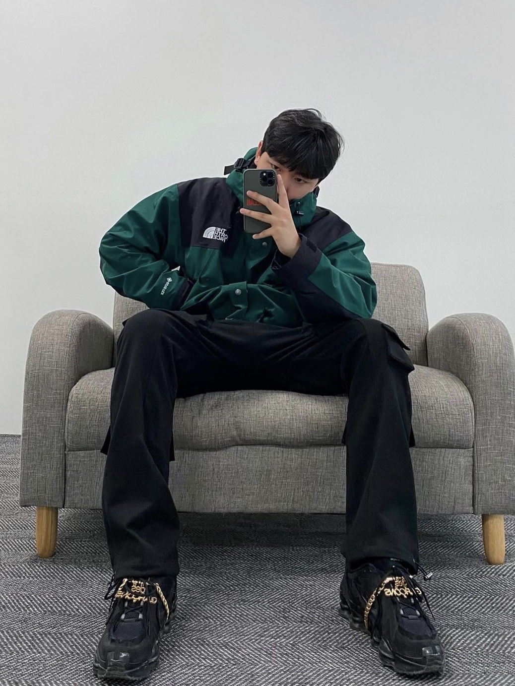 (W) Nike x Comme des Garcons Shox TL Black 착용 스타일