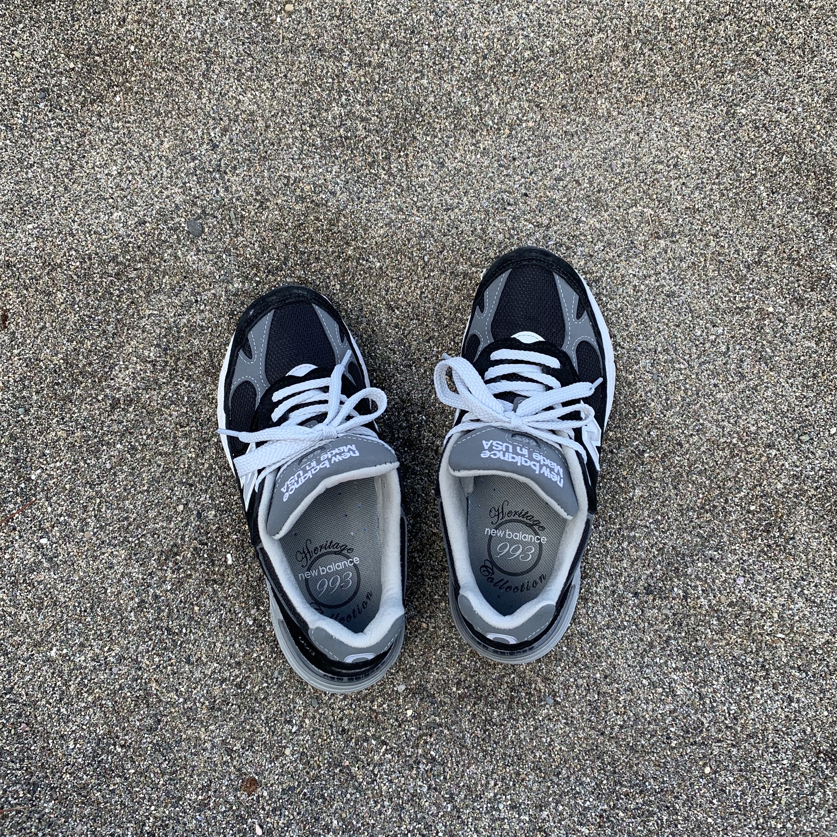 (W) New Balance 993 Made in USA Black - B Standard 착용 스타일 - 2