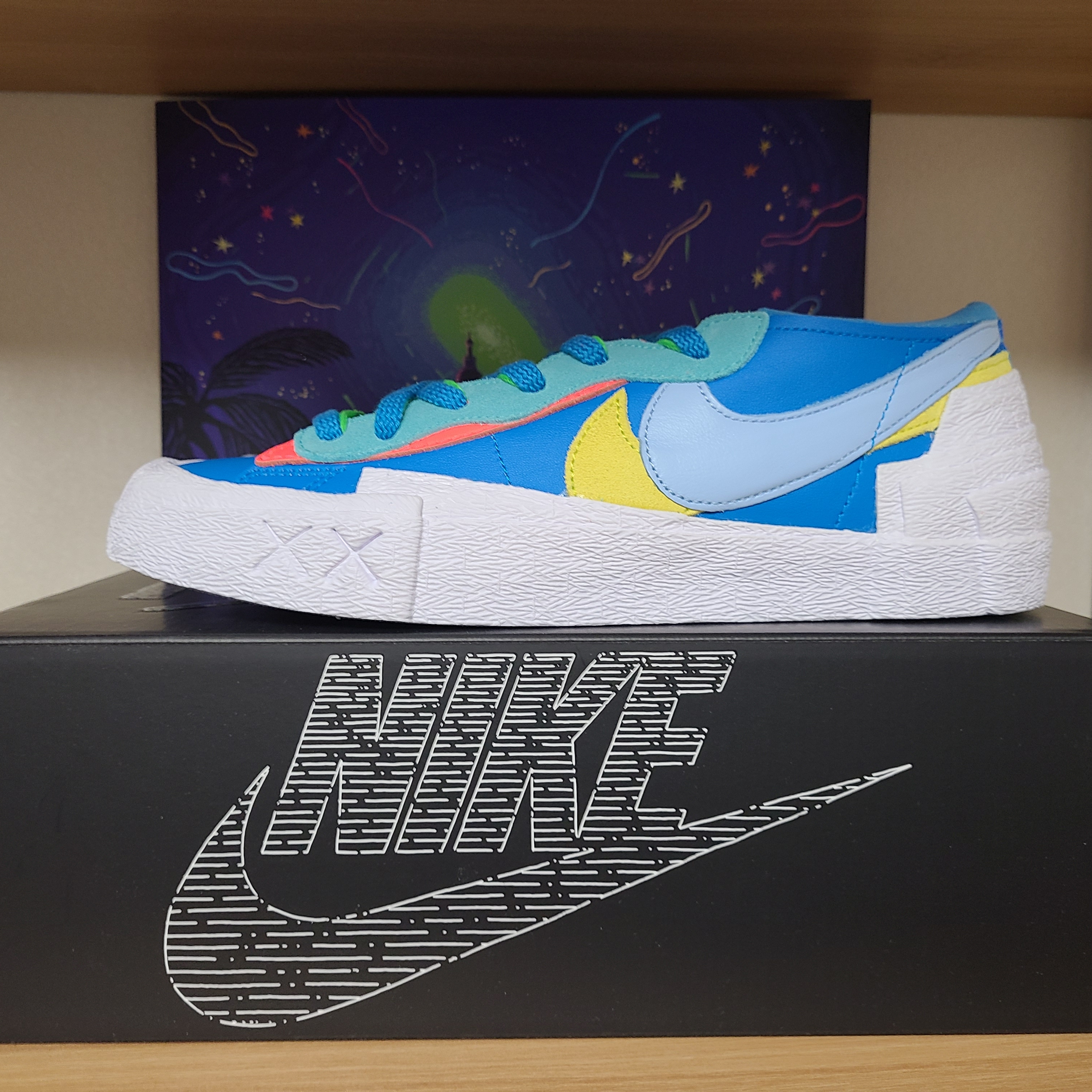 Nike x Sacai x Kaws Blazer Low Neptune Blue 착용 스타일 - 2