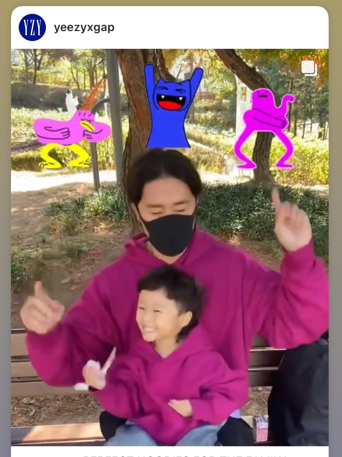 Yeezy Gap Hoodie Purple 착용 스타일