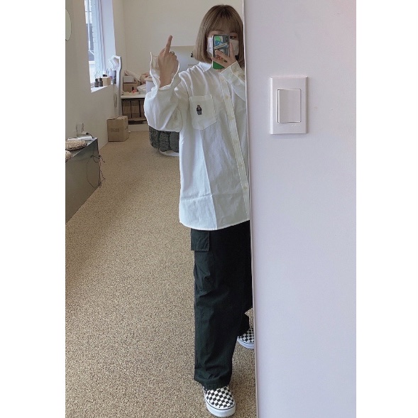 Vans Slip-On Checkerboard 착용 스타일 - 1