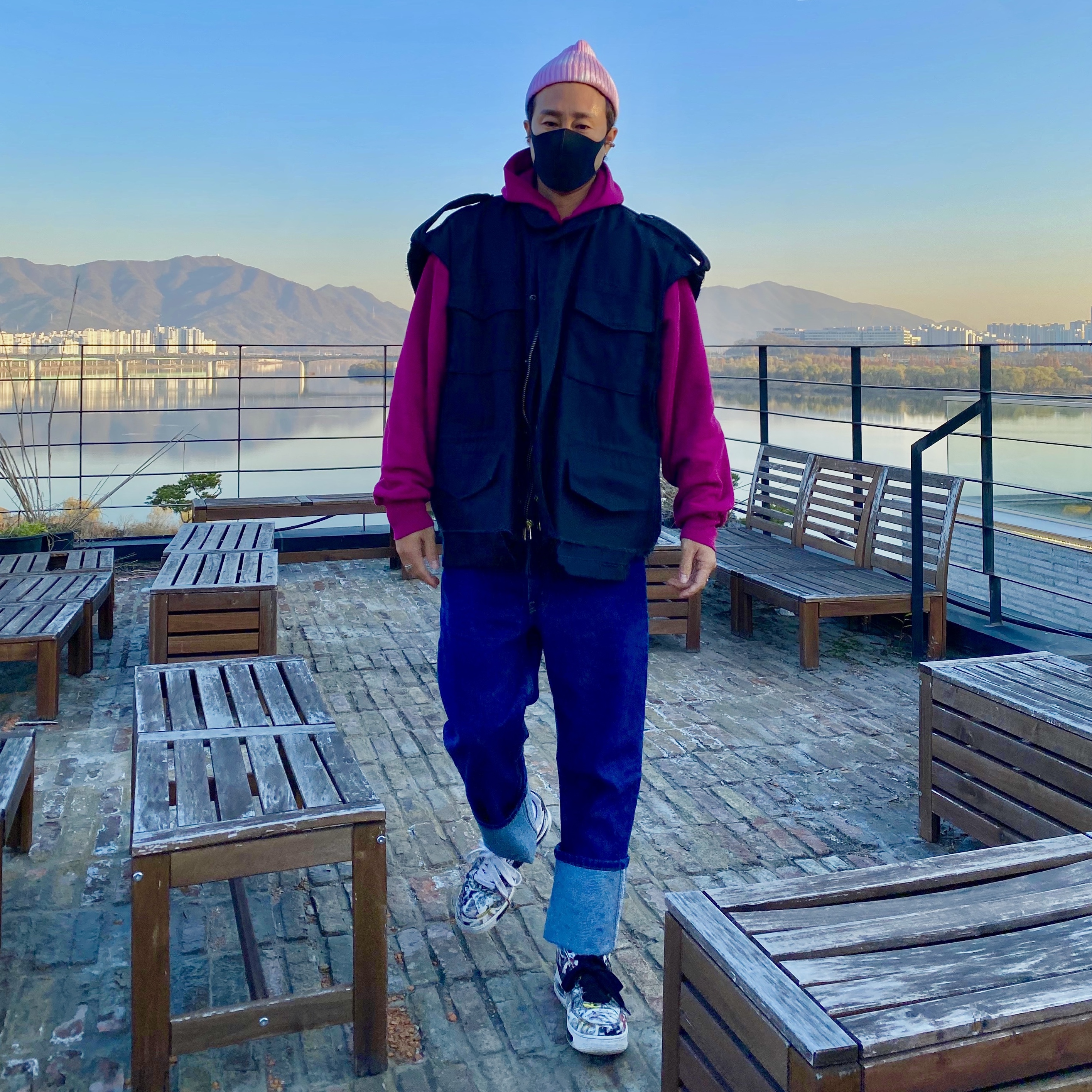 Yeezy Gap Hoodie Purple, Nike x Peaceminusone Air Force 1 Low Para-Noise 착용 스타일