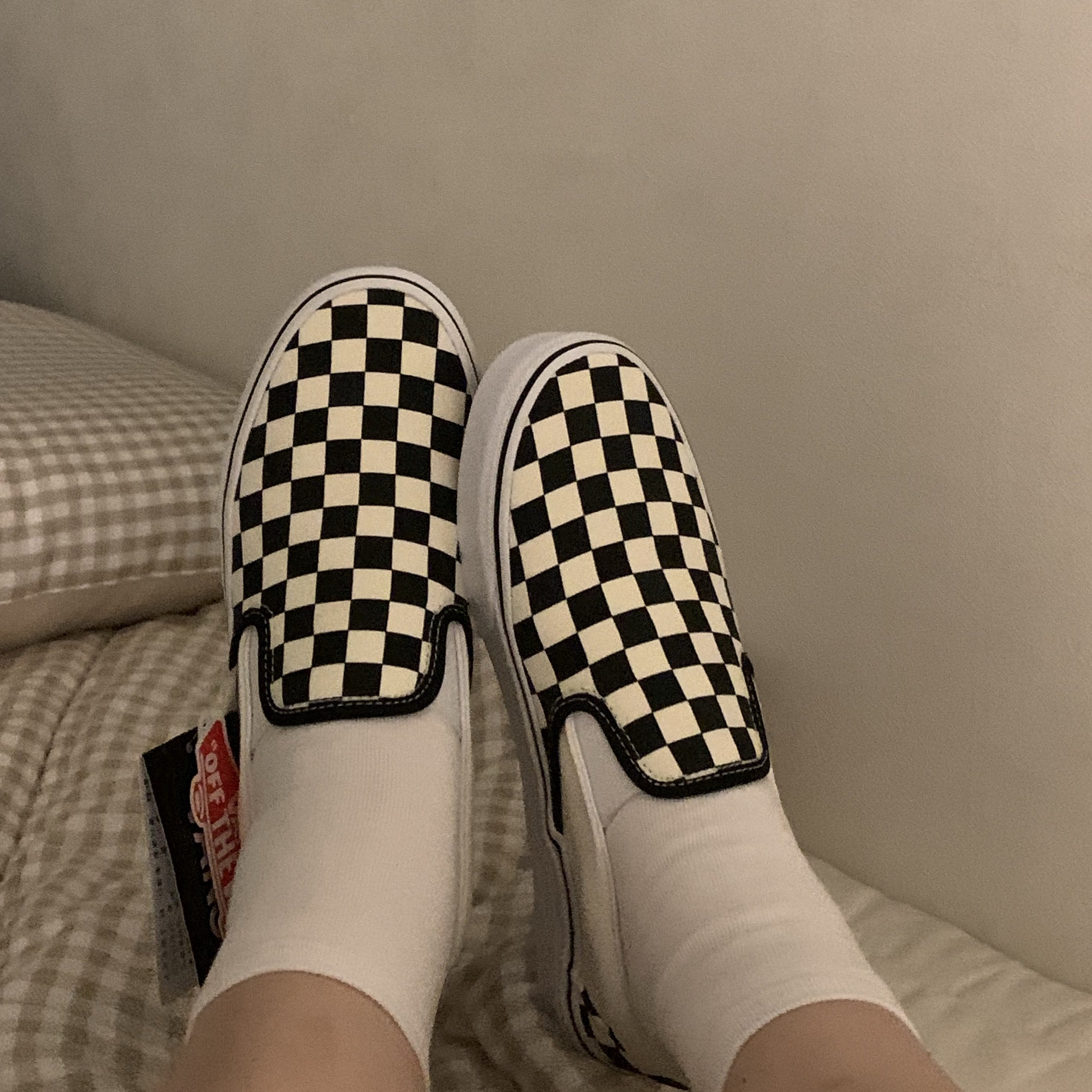 Vans Slip-On Checkerboard 착용 스타일 - 2