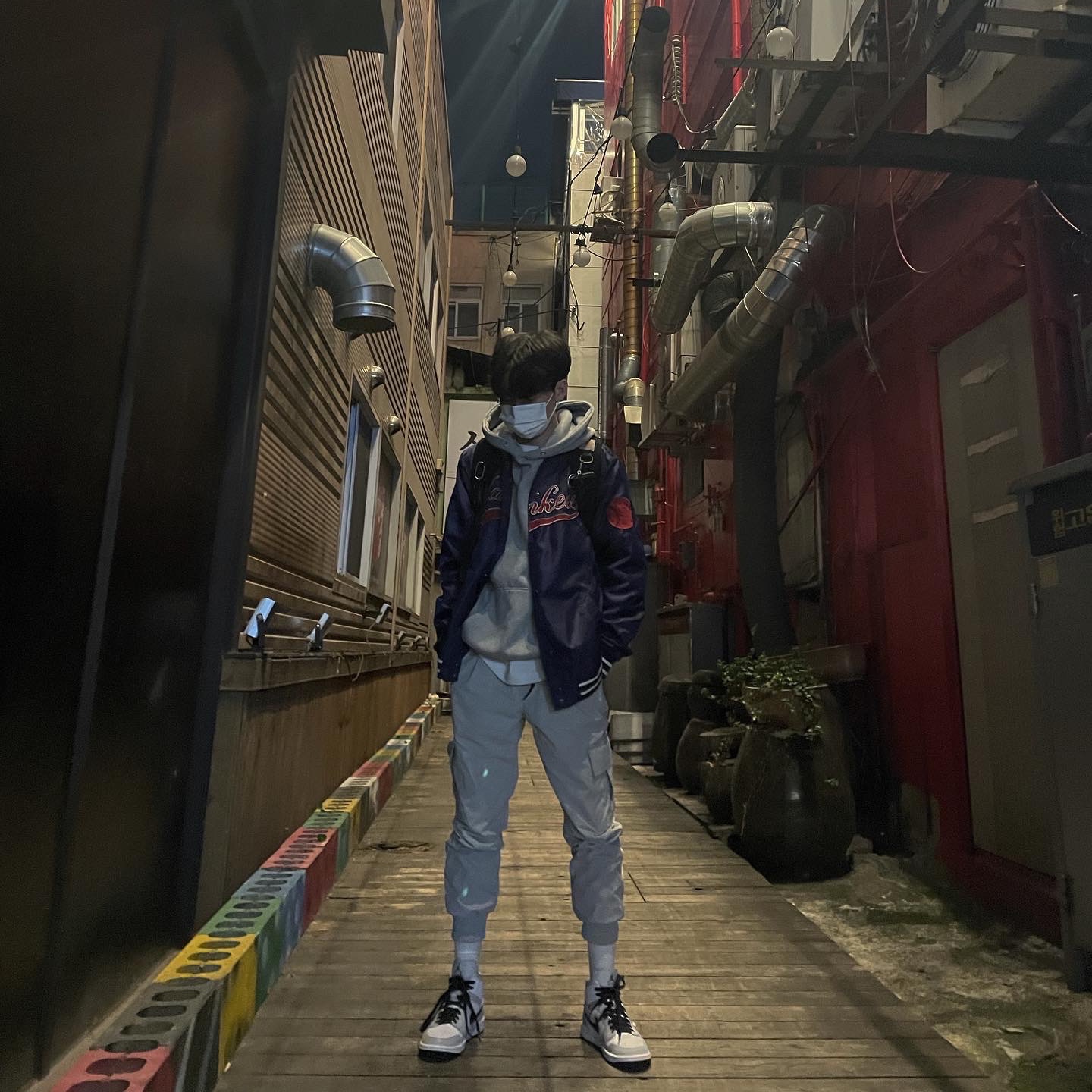 (W) Jordan 1 Mid Grey Fog 착용 스타일