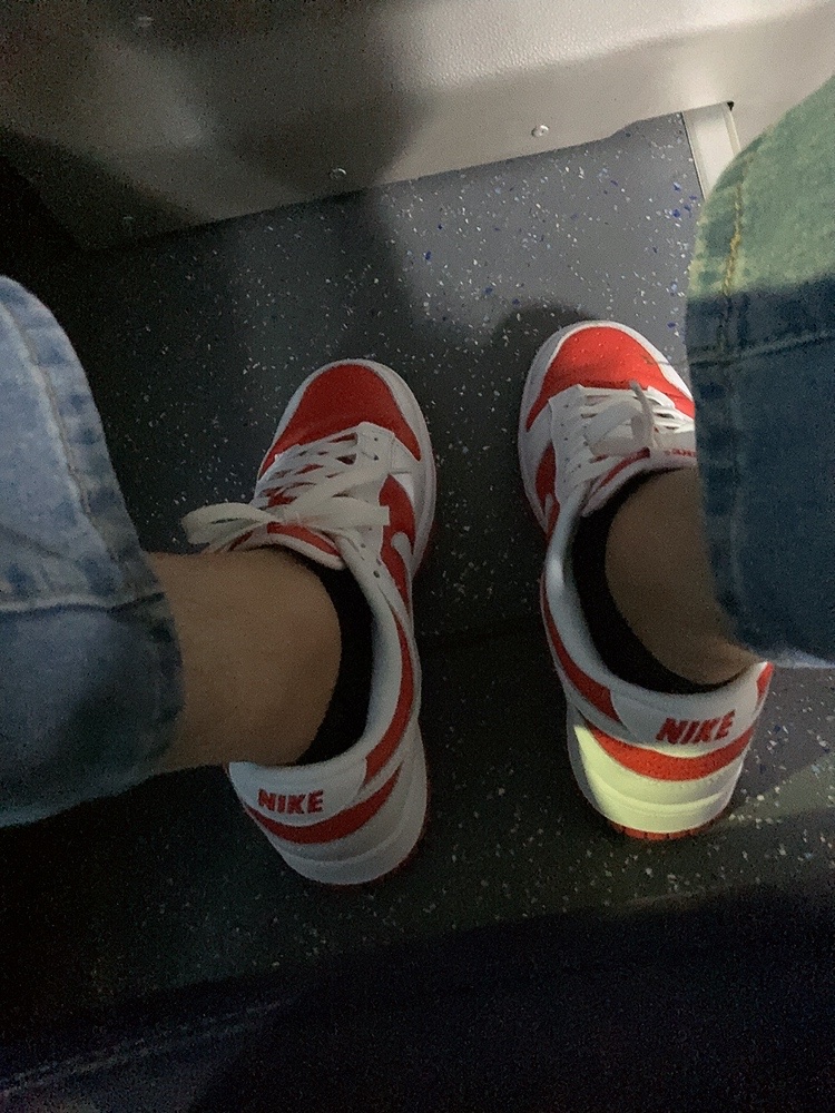 Nike Dunk Low Retro Championship Red 착용 스타일