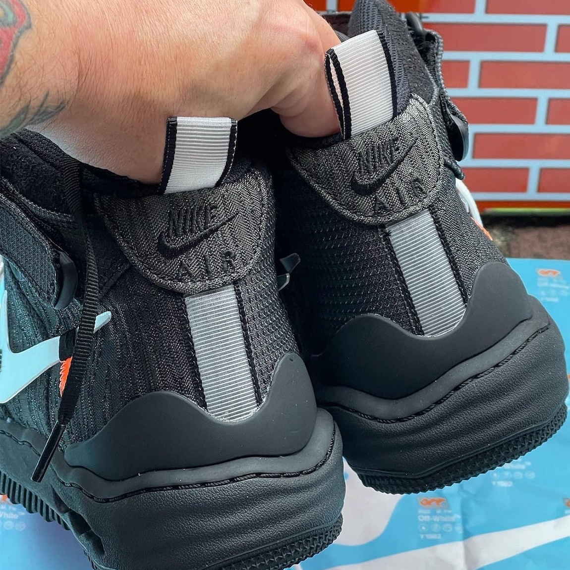 Nike x Off-White Air Force 1 Low Black White, Nike x Off-White Air Force 1 Low The Ten 착용 스타일 - 5