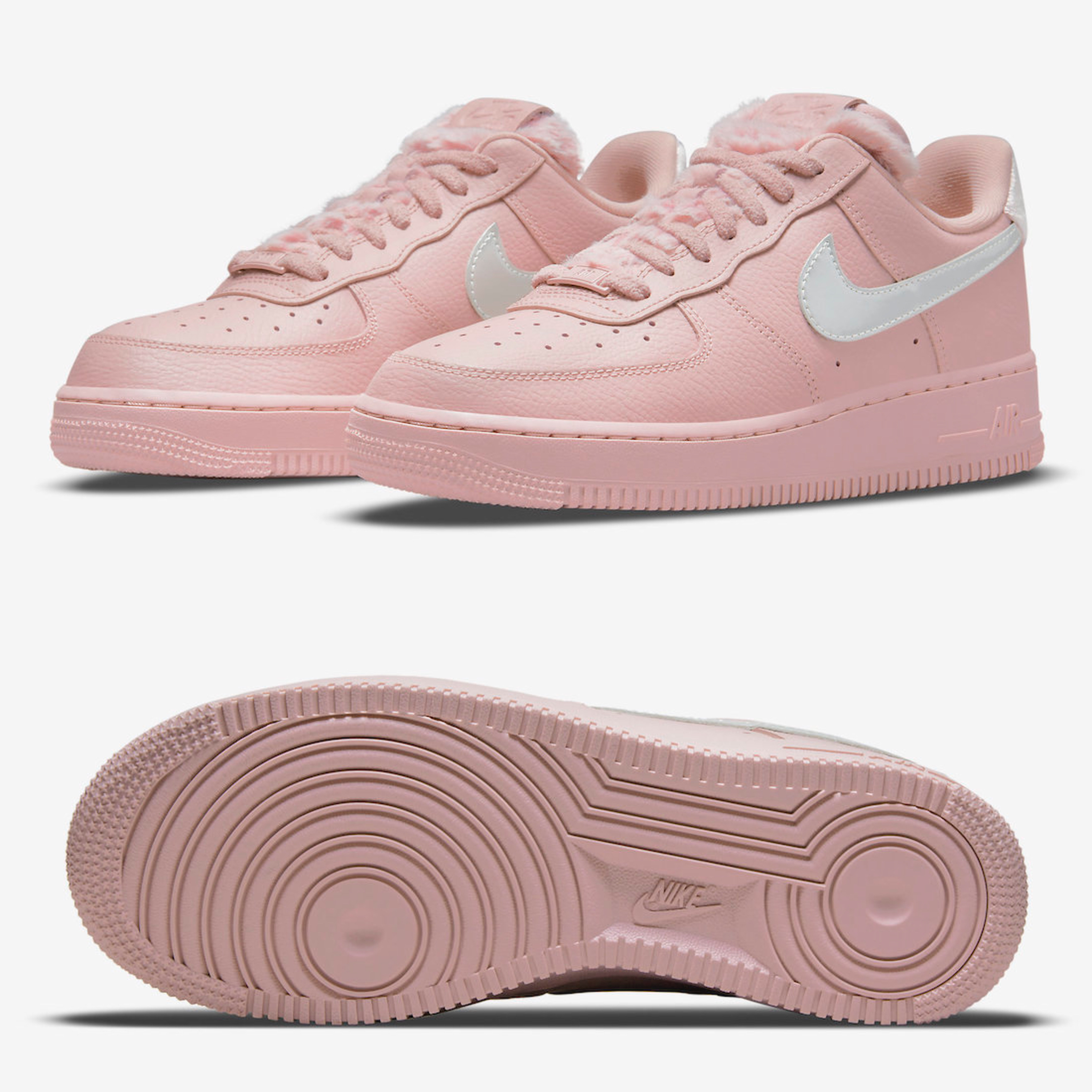 (W) Nike Air Force 1 '07 Pink Oxford Fur 착용 스타일 - 2