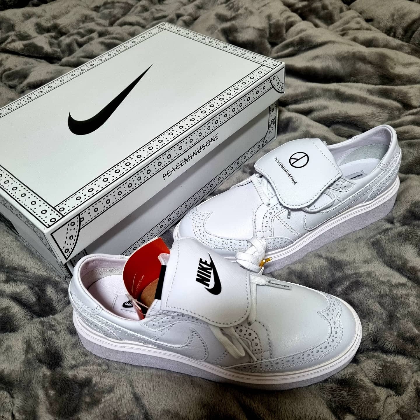 Nike x Peaceminusone Kwondo1 White 착용 스타일 - 2
