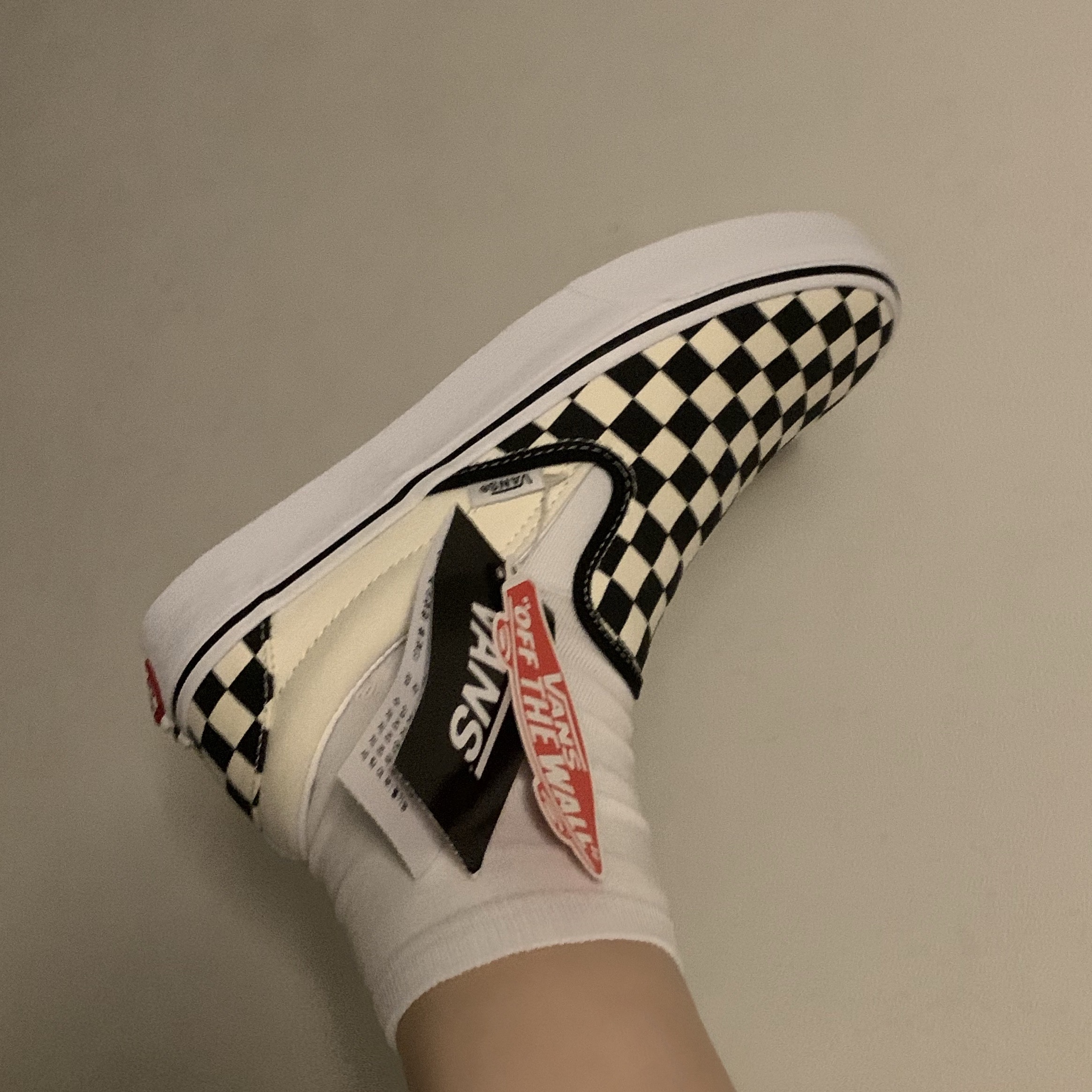 Vans Slip-On Checkerboard 착용 스타일 - 3